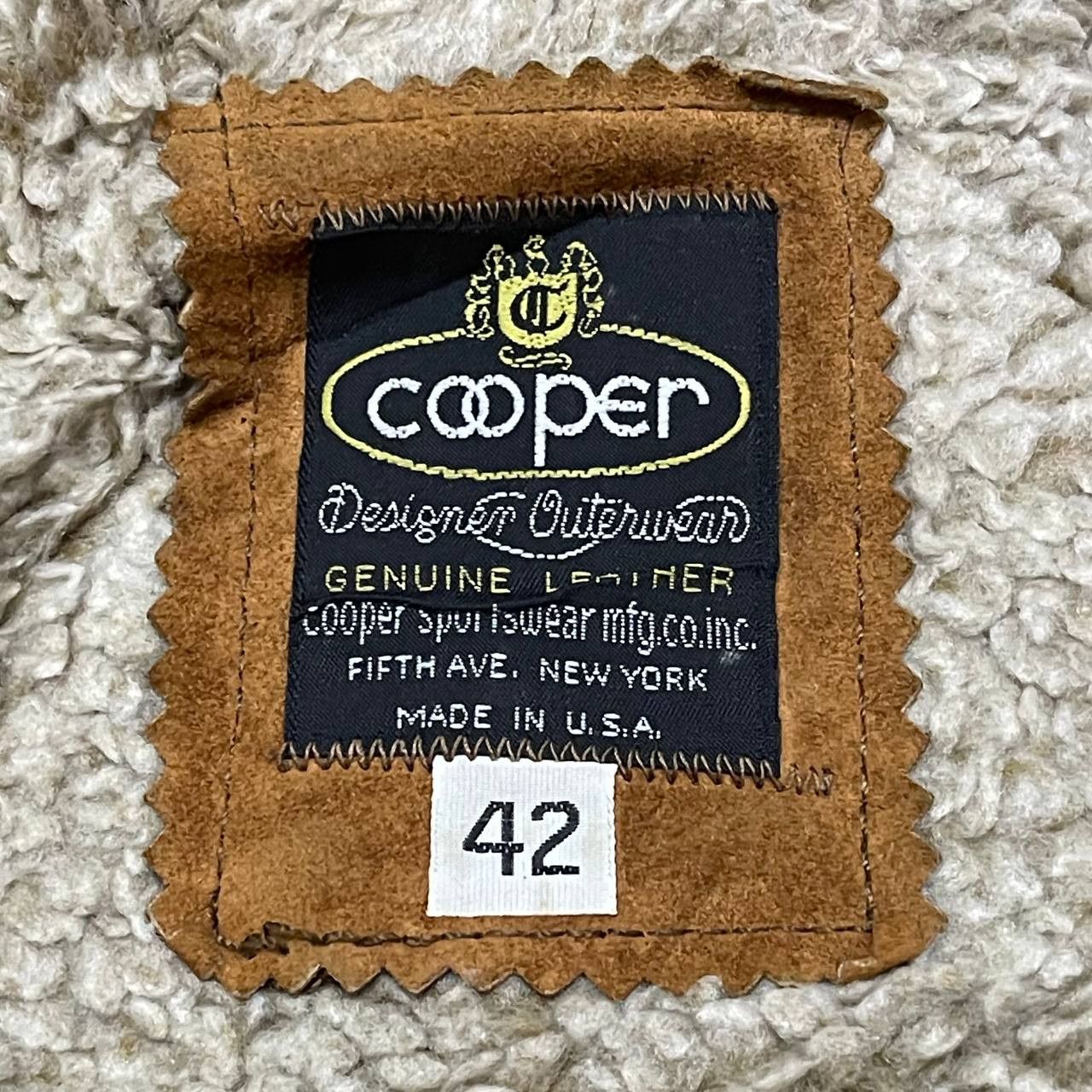 Vintag Cooper Genuine Leather Bomber Jacket Sherpa Lining