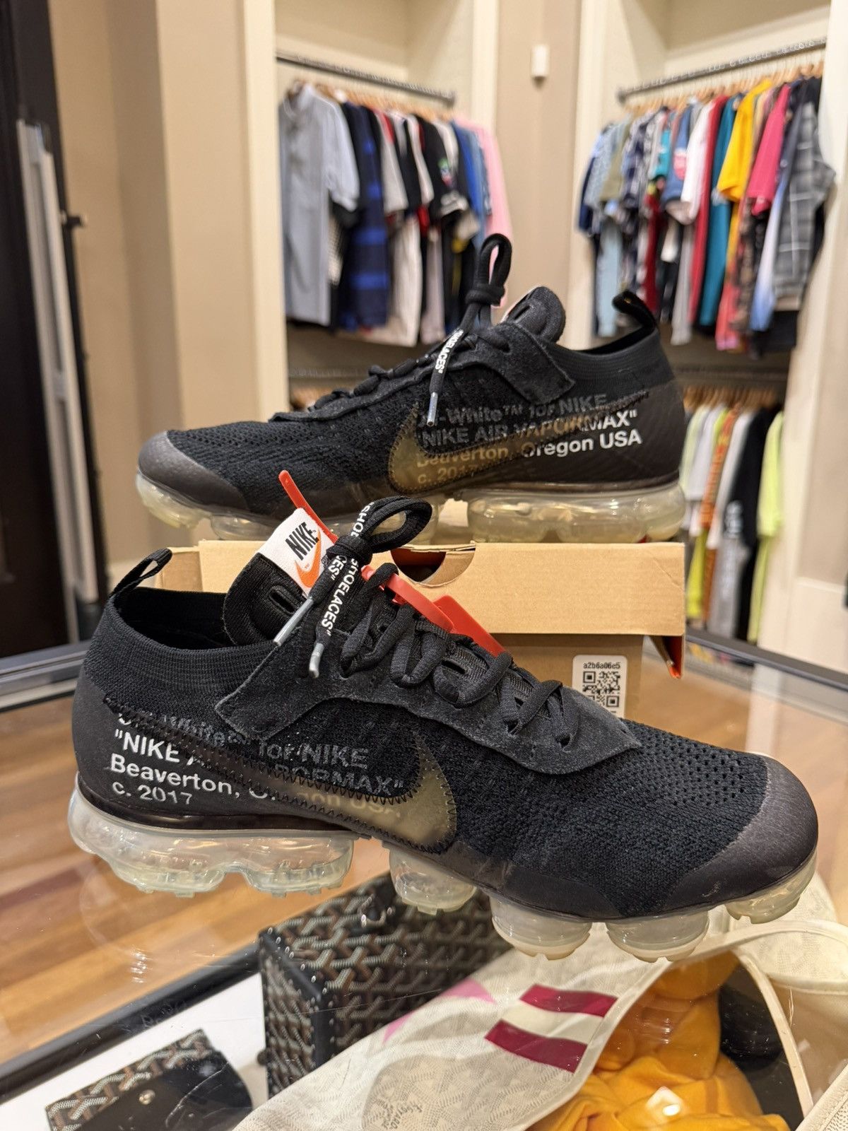 Nike × Off-White Off-White x Nike Air Vapormax ‘Off-white Black’ Size US 11 / EU 44 - 4 Thumbnail