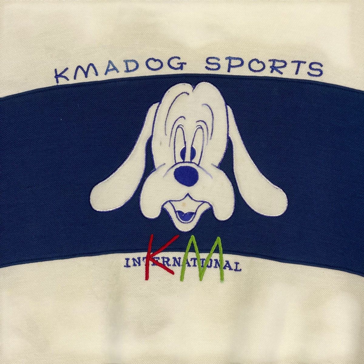Designer × Vintage Vintage Kma Sports Crewneck Sweatshirt White/Navy Blue Size US L / EU 52-54 / 3 - 5 Thumbnail