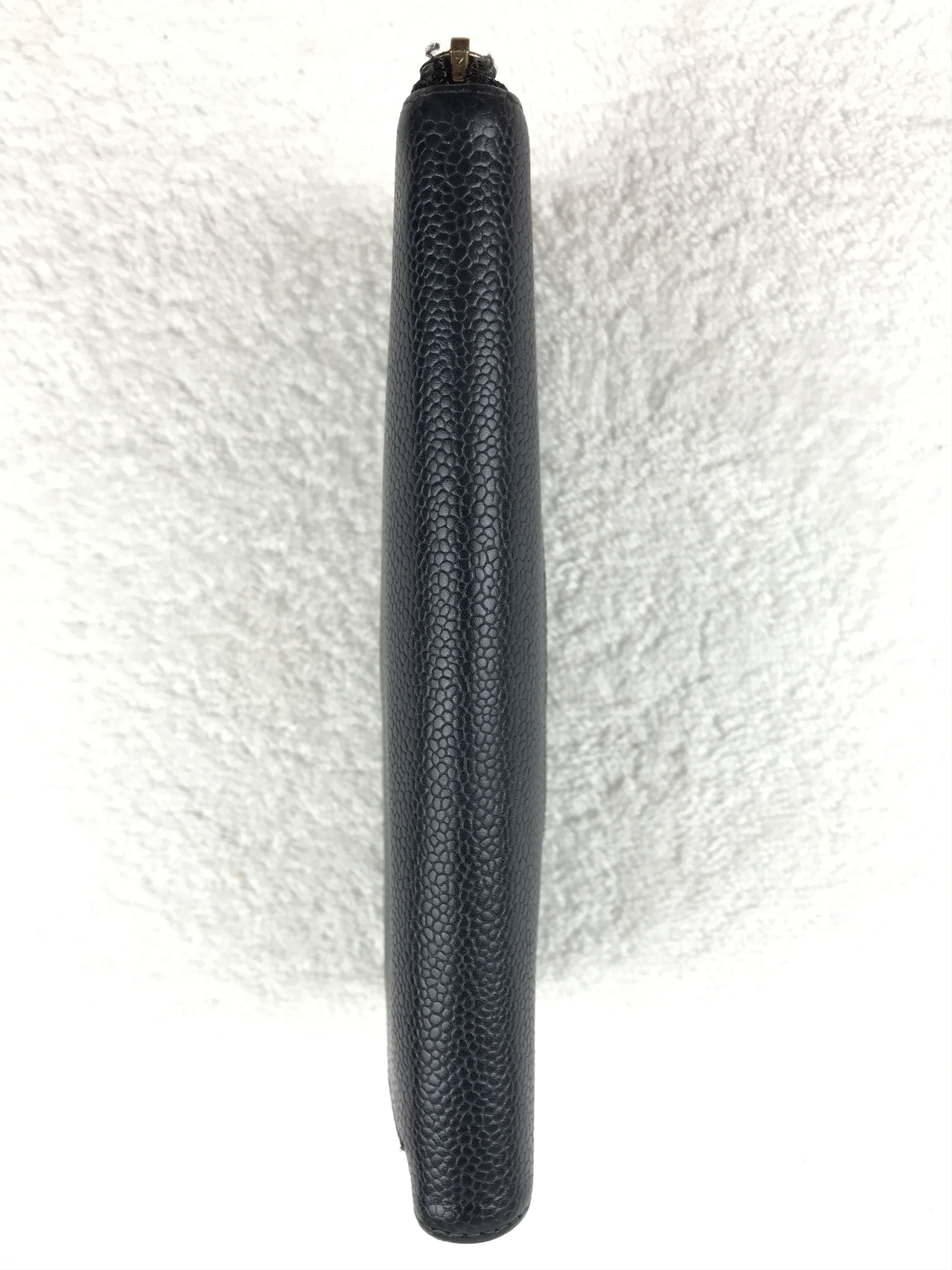 Chanel Vintage Chanel Black Caviar CC Logo Zip Around Long Wallet Size ONE SIZE - 5 Thumbnail