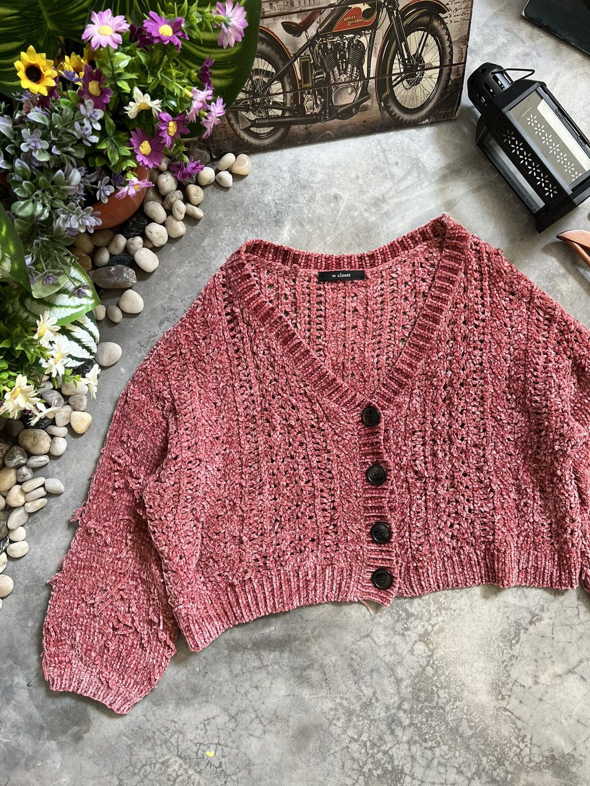 Japanese Brand 🔥 VTG 🔥 Japanese W Closet Knit Short Cardigan Size US XL / EU 56 / 4 - 3 Thumbnail