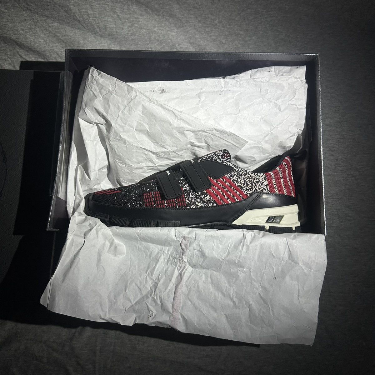 Prada PRADA Crossection Slip-On Knit Red/Black/Grey, Size 10.5 Size US 10.5 / EU 43-44 - 7 Thumbnail