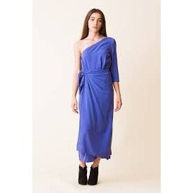 Mara Hoffman Mara Hoffman Shirley Purple One-Shoulder Wrap Dress Size XS / US 0-2 / IT 36-38 - 4 Thumbnail
