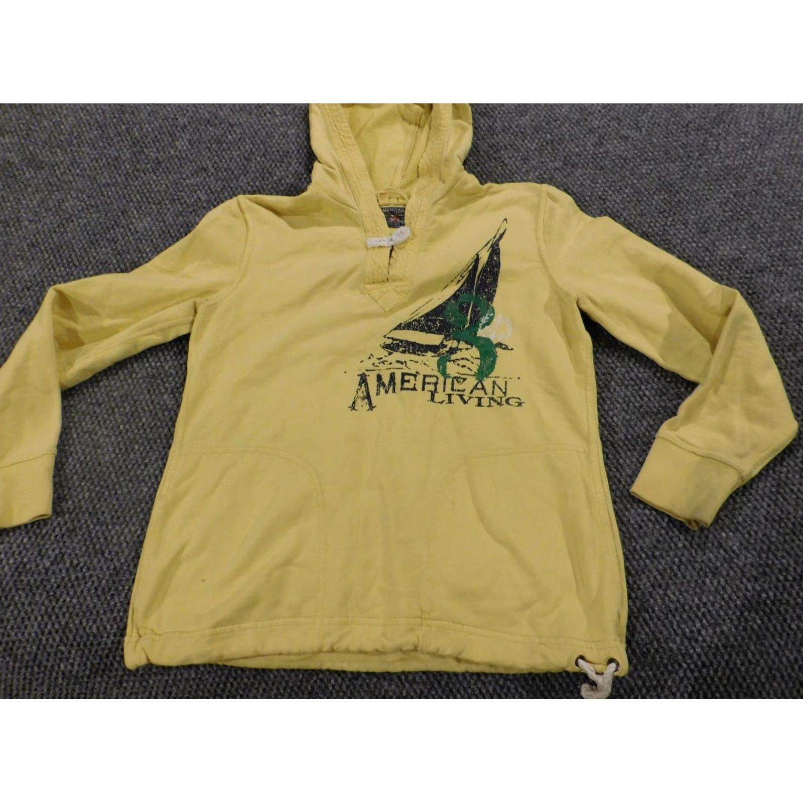 Vintage VINTAGE? No — American Living Sweater Regular Medium Womens Yellow Pullover Mock Neck Knit Cotton Long Sleeve Button Size M / US 6-8 / IT 42-44 - 2 Thumbnail
