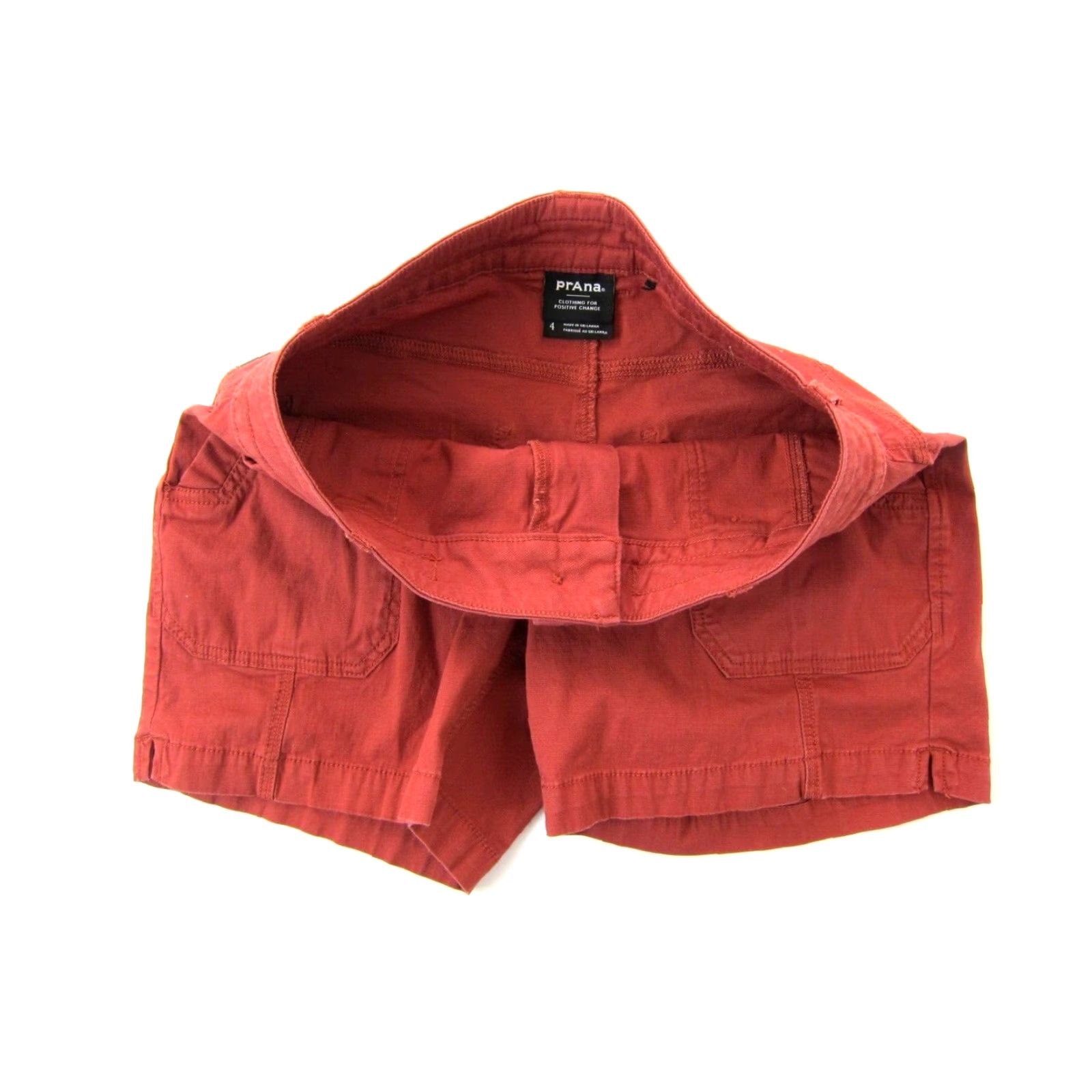 Prana VINTAGE PrAna Rust Orange Cotton Stretch Hike Active 4 Pocket Chino Short Women 4 Size 27" / US 4 / IT 40 - 6 Thumbnail