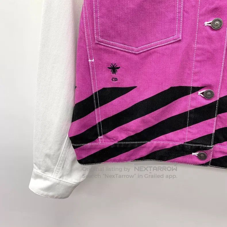 Dior Dior White striped bee embroidery stitching cotton lapel s Size XXS / US 00 / IT 34 - 4 Thumbnail