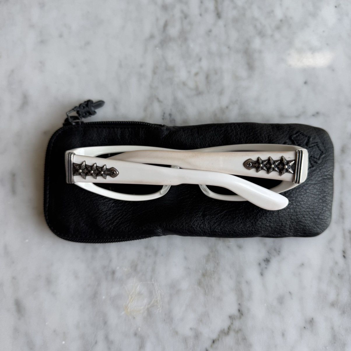 Chrome Hearts White Sterling Silver Stars Hardware Roller Sunglasses RARE Size ONE SIZE - 13 Thumbnail