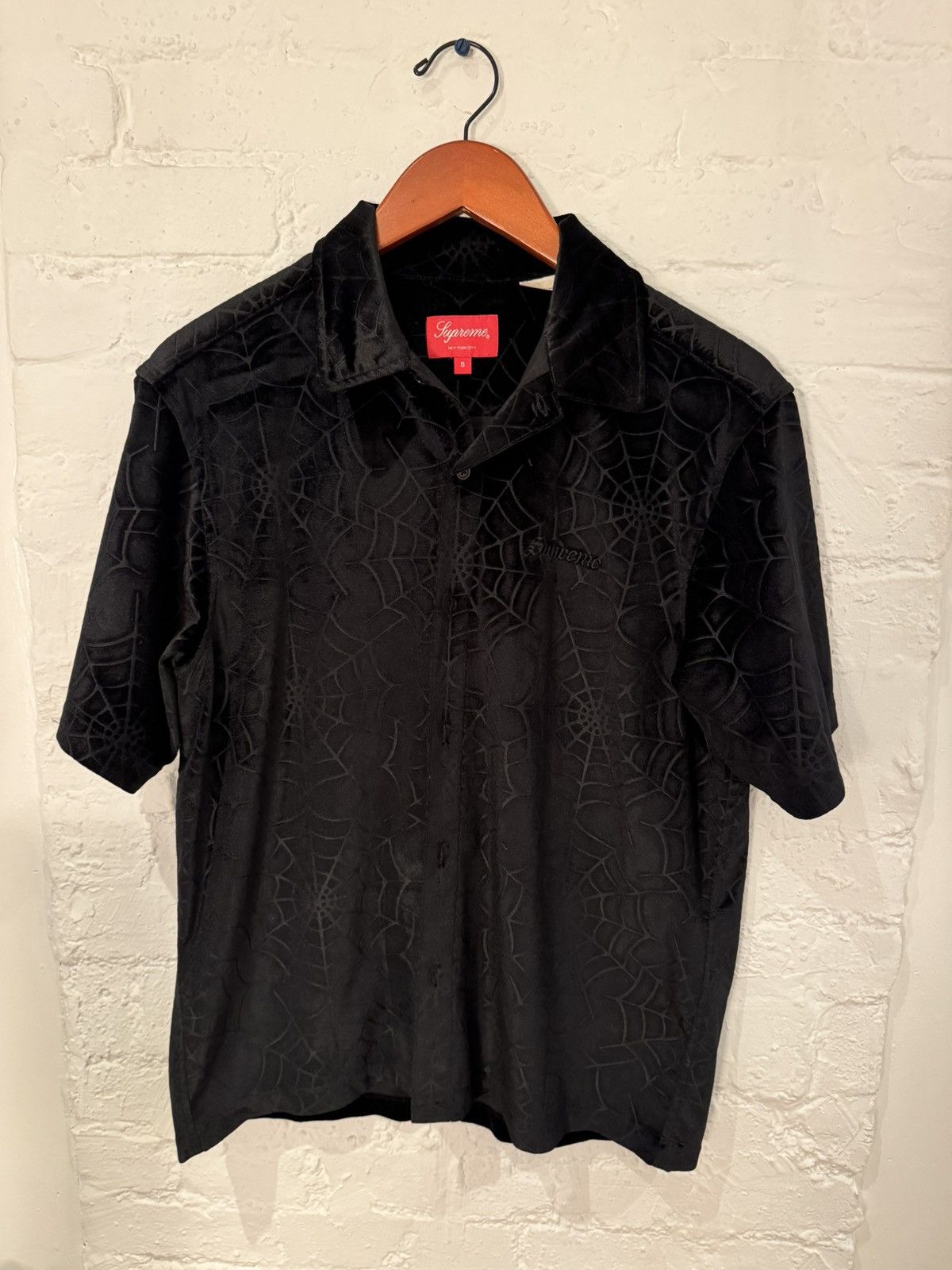 Supreme Supreme velour spider web shirt FW2022 | Grailed