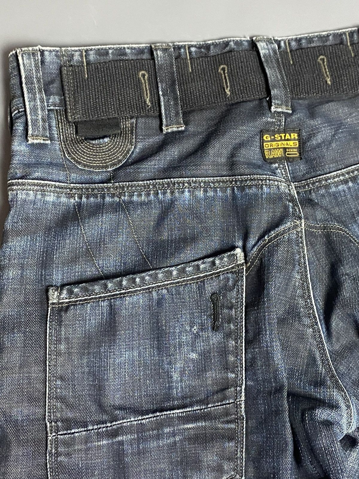 G-Star Mens G-Star Fire Elwood Narrow Jeans Dark Wash Biker W29 L32 Size US 29 - 3 Thumbnail