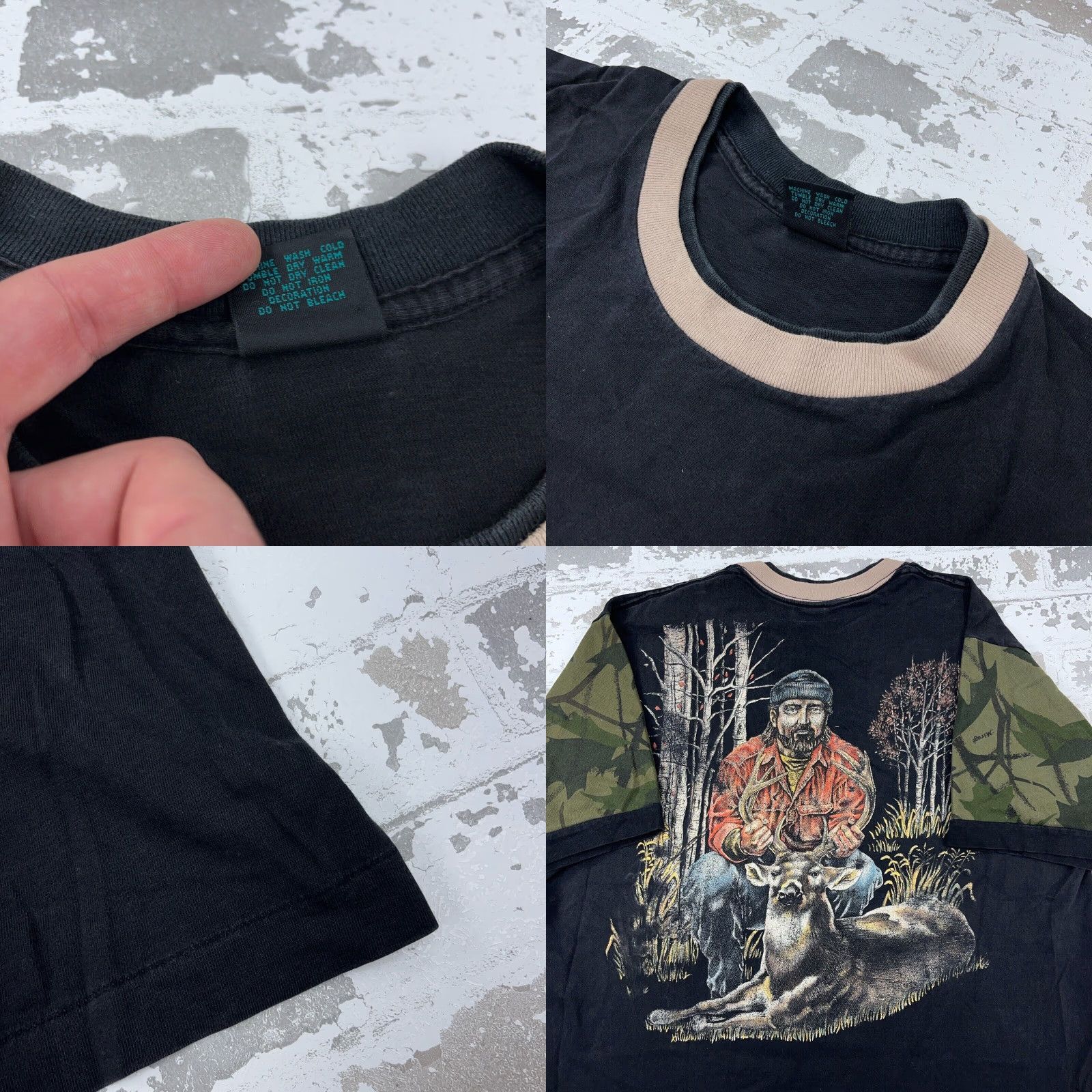 Vintage VINTAGE Men Large Black Hunting Graphic Print T-Shirt 80s Deer Outdoor Camouflage Tee's Unlimited Size US L / EU 52-54 / 3 - 8 Thumbnail