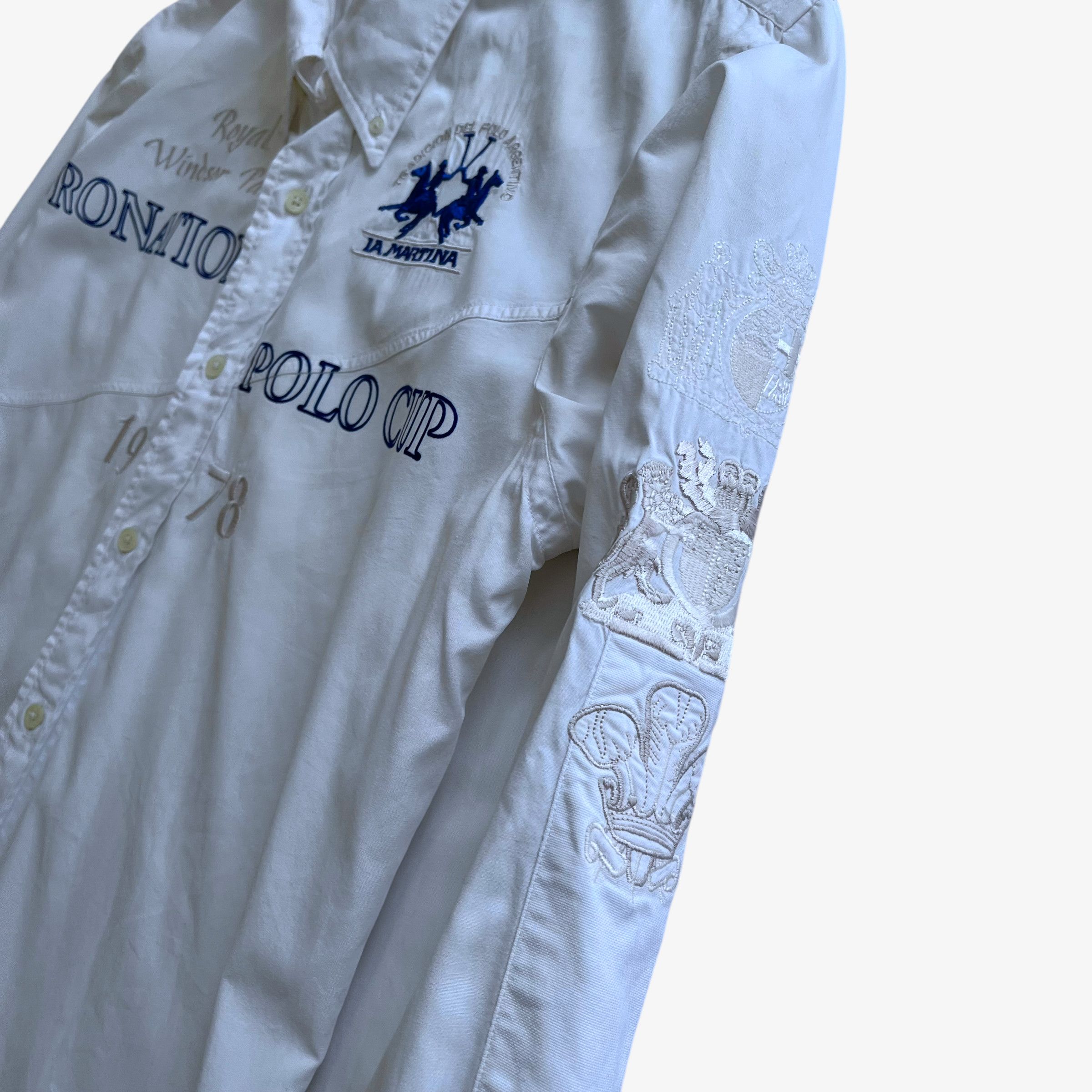 La Martina Vintage Y2K Men's La Martina Windsor Polo Cup White Shirt Size US L / EU 52-54 / 3 - 7 Thumbnail