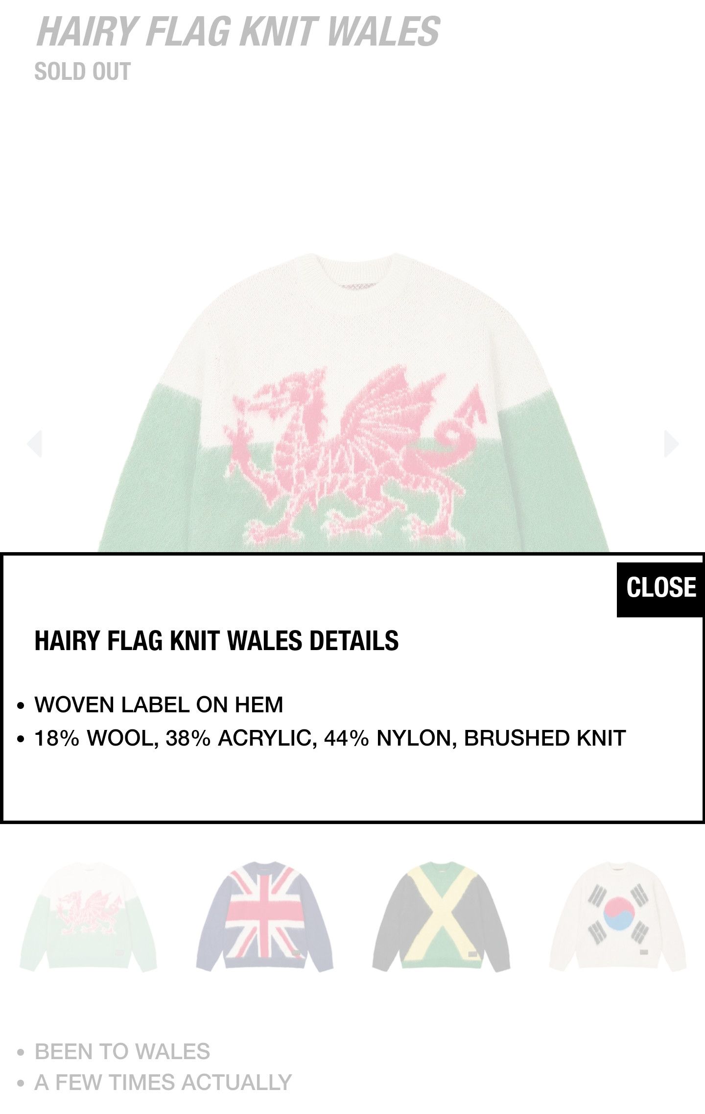 トップス palace HAIRY FLAG KNIT UNITED KINGDOM Palace England UK Hairy Flag Knit Sweater | Grailed