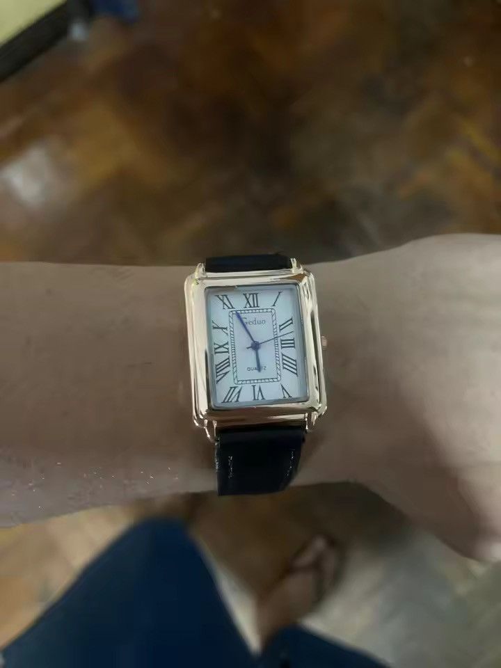 Japanese Brand Classic Roman Dial Quart Watch– Leather Strap Size ONE SIZE - 1 Thumbnail