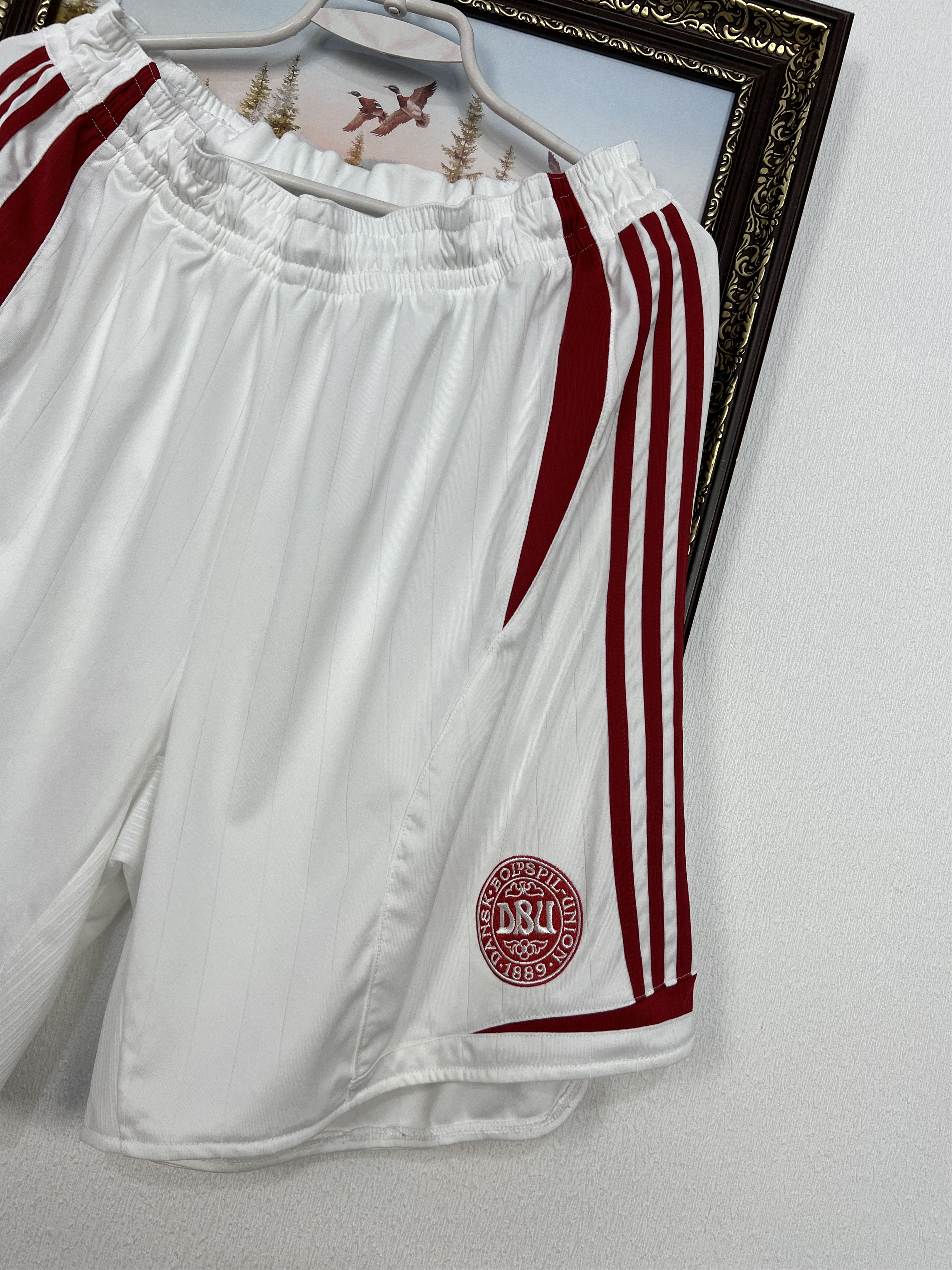 Adidas Vintage Adidas Denmark White Football Shorts Soccer 2XL Size US 38 / EU 54 - 2 Thumbnail
