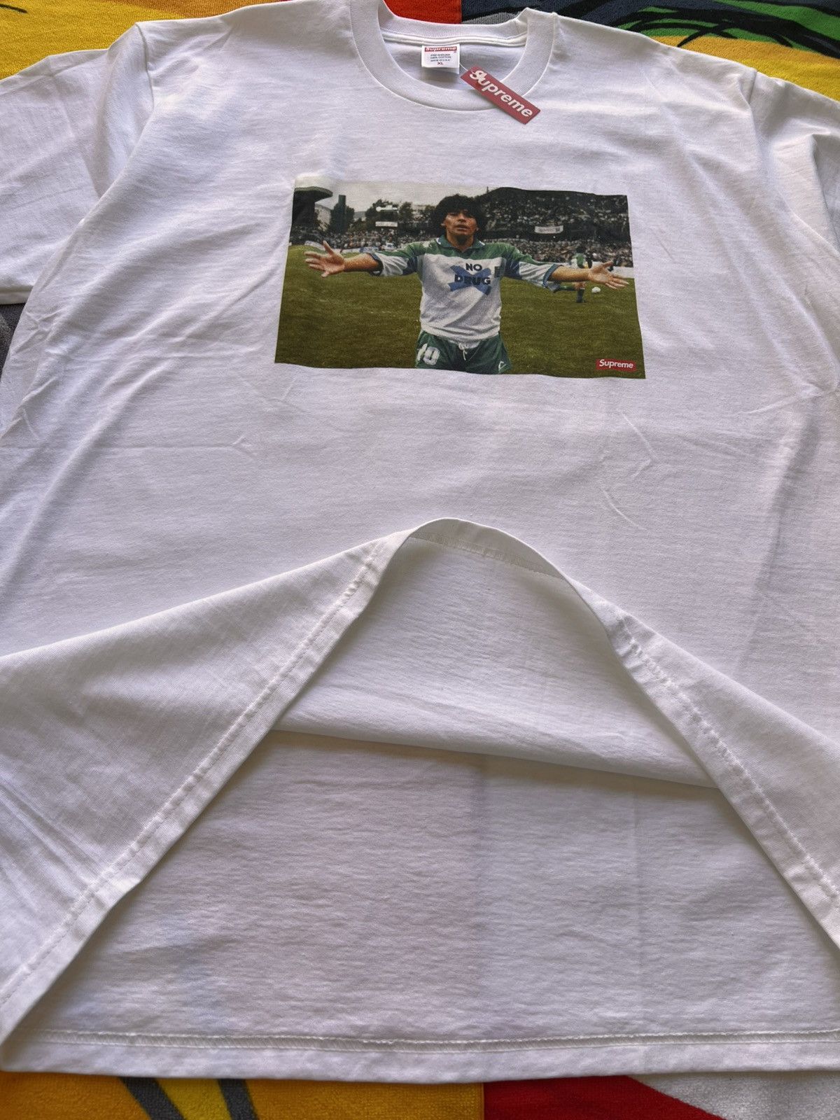Supreme XL Supreme Maradona Tee white T-shirt football diego drugs Size US XL / EU 56 / 4 - 14 Thumbnail