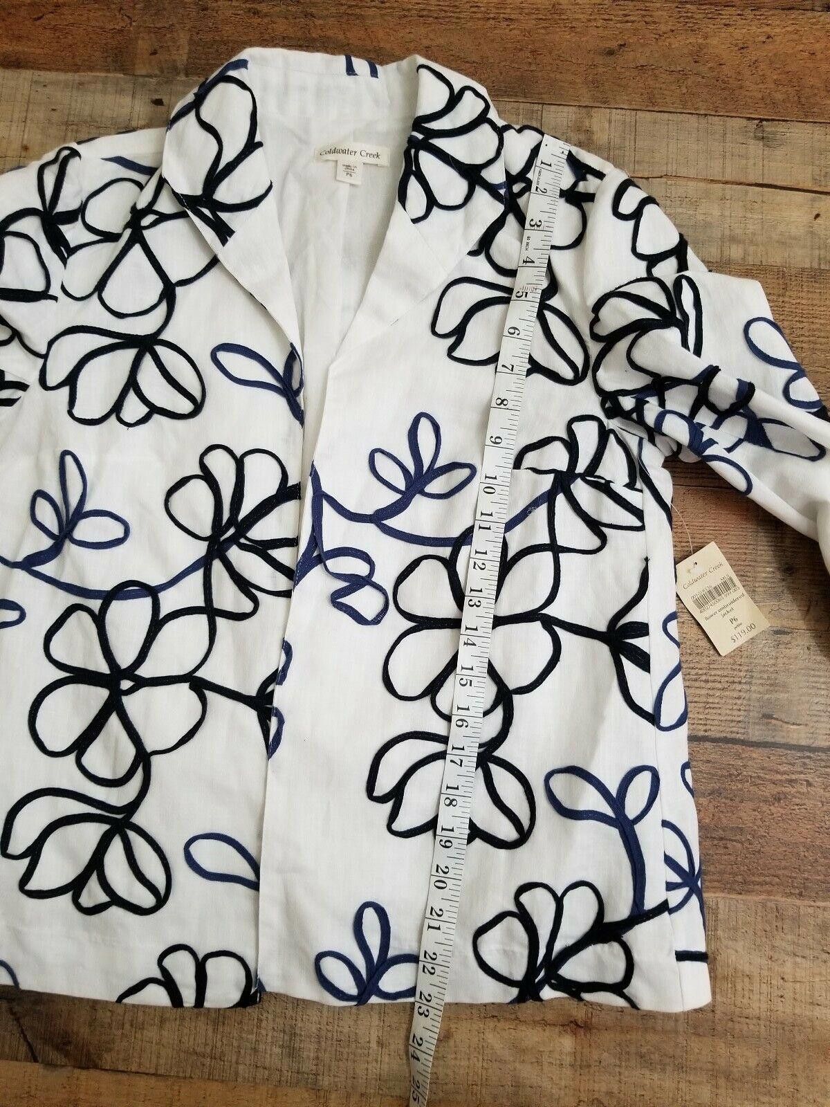 Coldwater Creek Coldwater Creek Jacket 6p Embroidered White Blazer petite Size M / US 6-8 / IT 42-44 - 8 Thumbnail