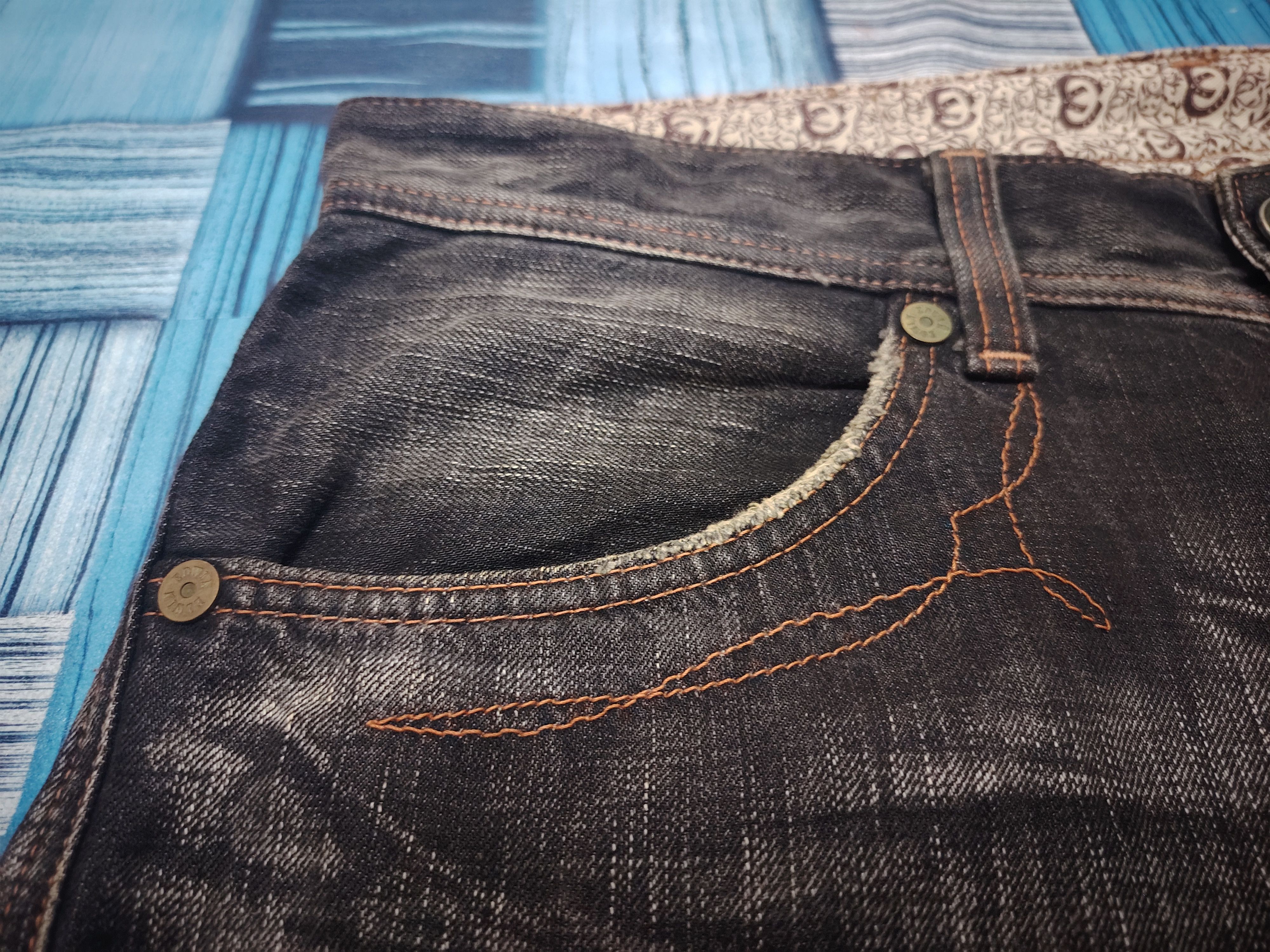 Edwin Japanese Edwin 503 Blue Trip Orange Stitch Flared Jeans Size US 35 - 7 Thumbnail