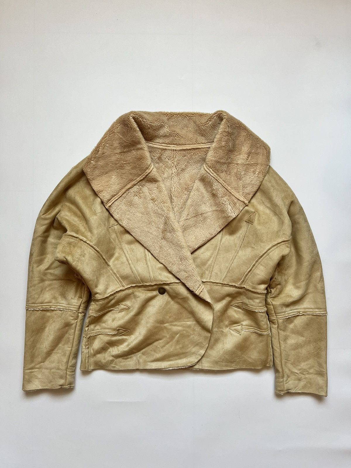 Vintage E-clat Women's Sheepskin Shearling Coat Jacket Japanese Size S / US 4 / IT 40 - 1 Thumbnail