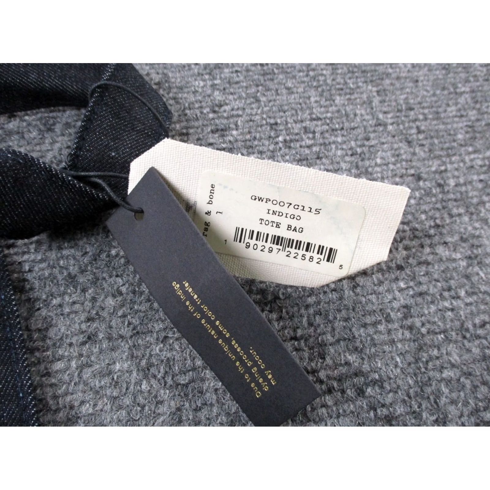 Rag & Bone rag bone Women Tote Bag Indigo Denim Graphic Strap Shoulder Purse NEW Bag Cotton Solid Blue Medium Size ONE SIZE - 7 Thumbnail