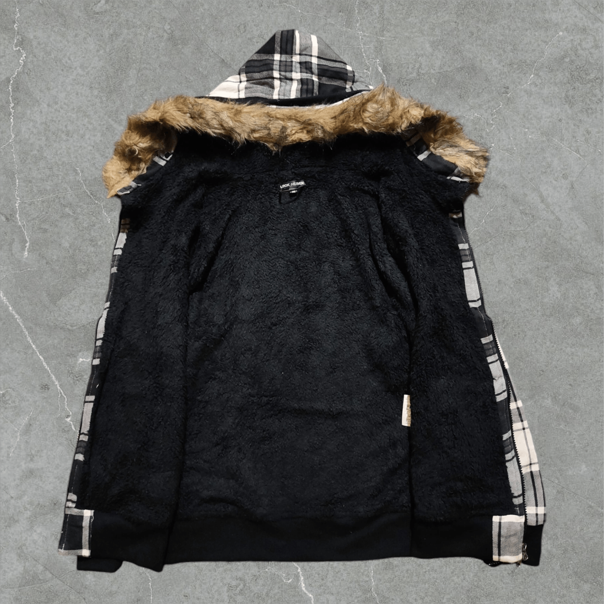 Japanese Brand Look Heaven Plaid Fur Zip Hoodie Ifsixwasnine Lgb Style Size US M / EU 48-50 / 2 - 2 Thumbnail