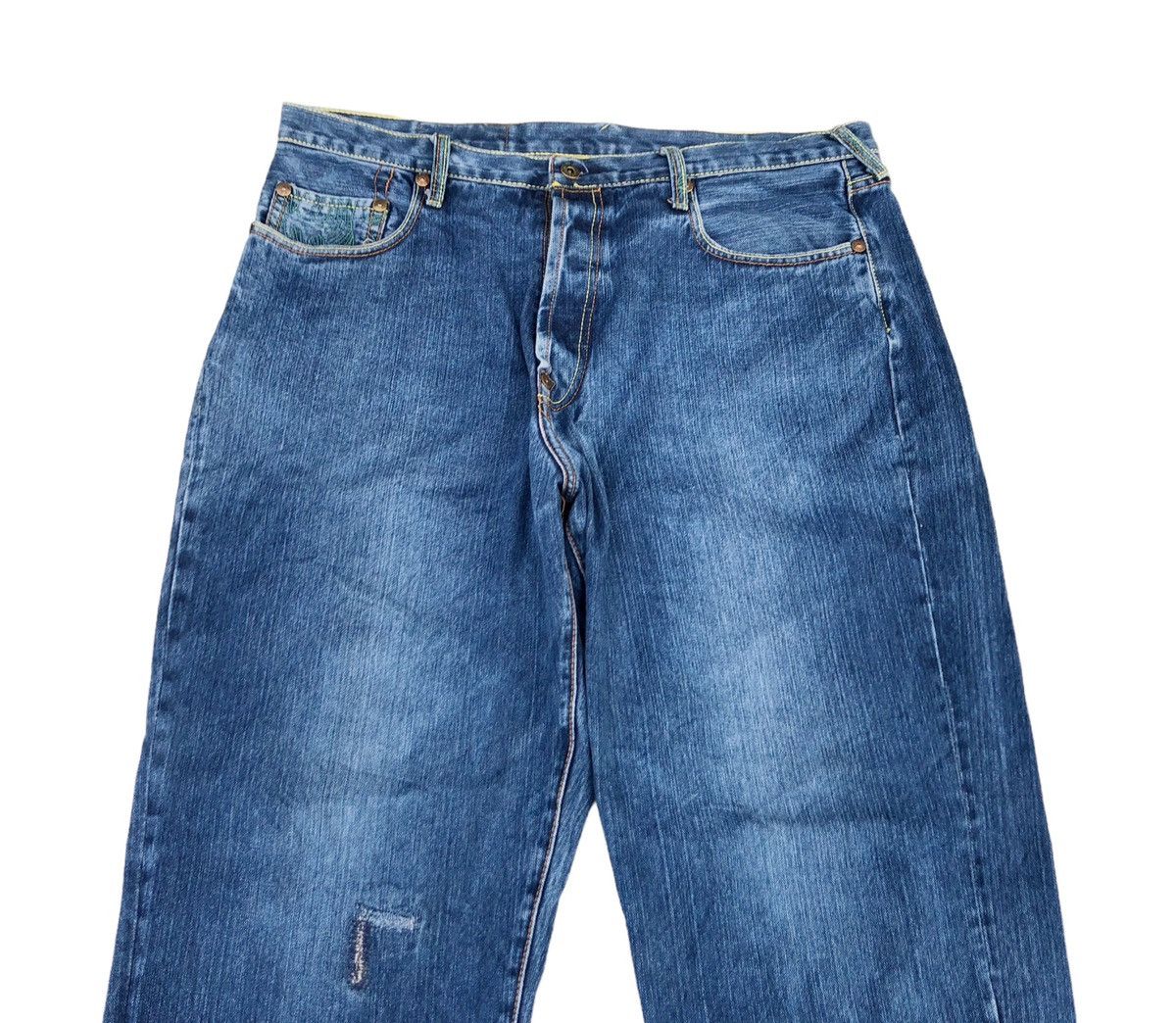 Red Monkey 🔥Mega Rare🔥Vintage RMC “Evil Logo” Jeans🔥 Size US 38 / EU 54 - 5 Thumbnail