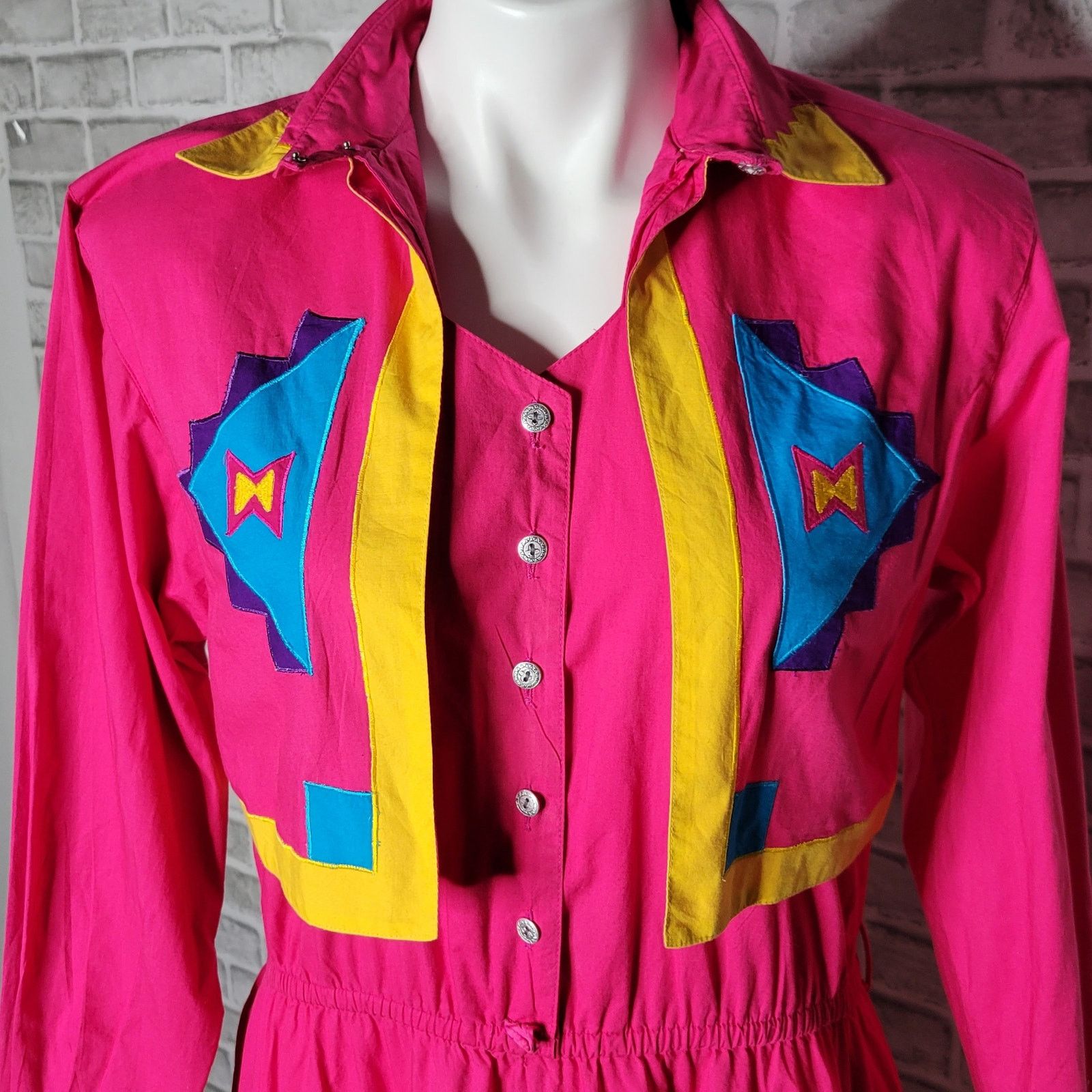 Vintage Vintage Southwest Maxi Western Dress Attached Bolero Jacket Size S / US 4 / IT 40 - 6 Thumbnail