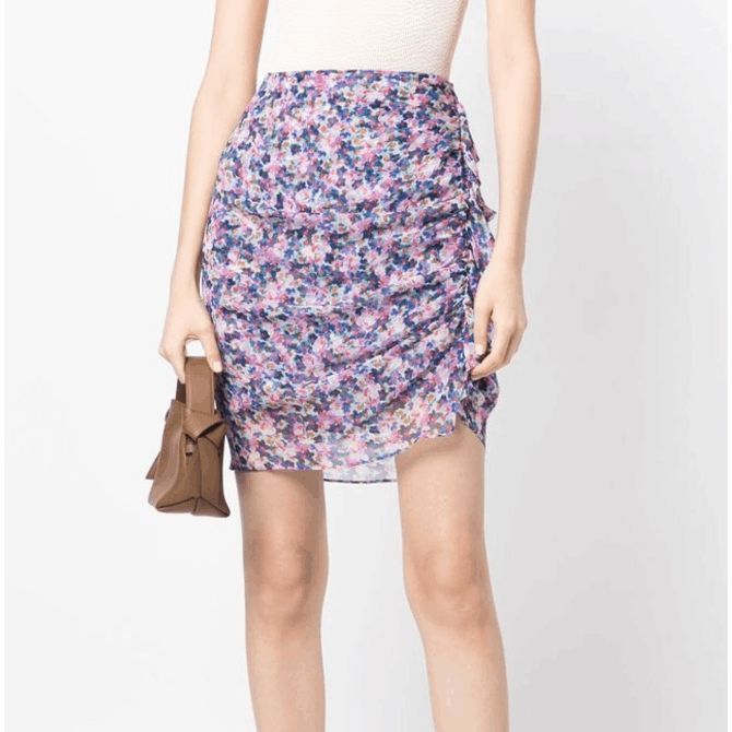 Veronica Beard Veronica Beard NWT Spencer Ruffle Skirt, Silk Cream Multicol Size 32" / US 10 / IT 46 - 1 Thumbnail