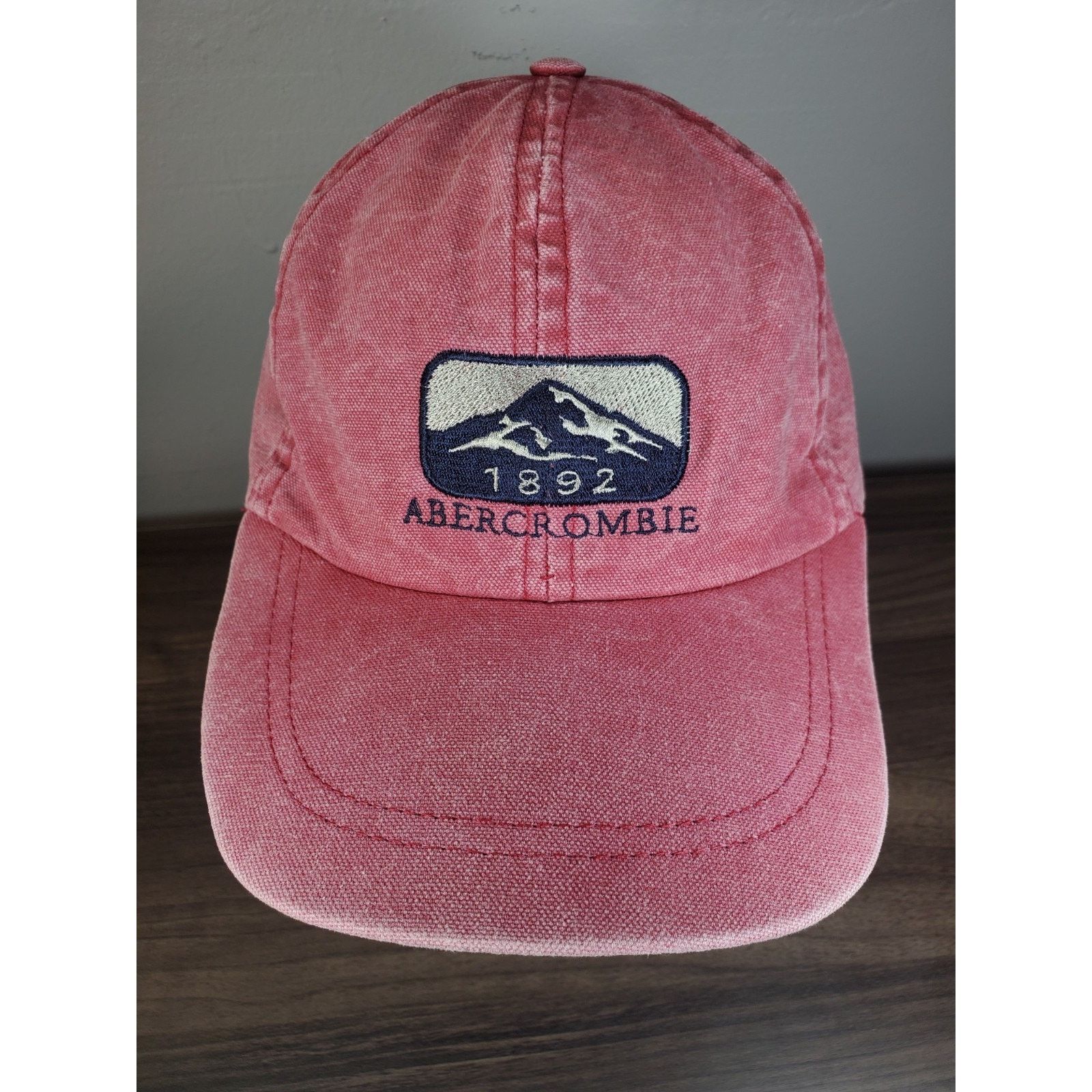 Abercrombie & Fitch × Vintage Abercrombie & Fitch Hat Cap Light Red Stretch Fit 90s 1892 Size ONE SIZE - 2 Thumbnail