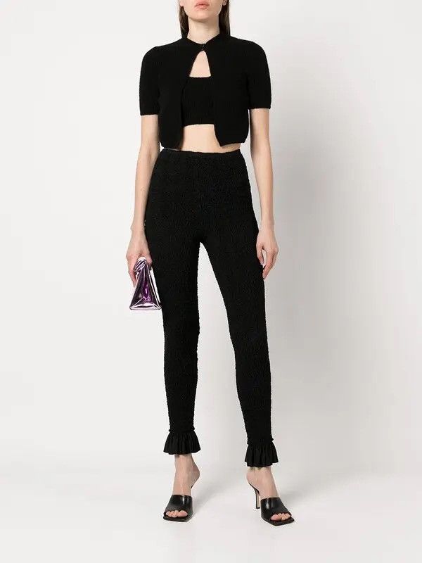 Alexander Wang Alexander Wang Ruched Ruffle-Trim Leggings Size 30" / US 8 / IT 44 - 10 Thumbnail