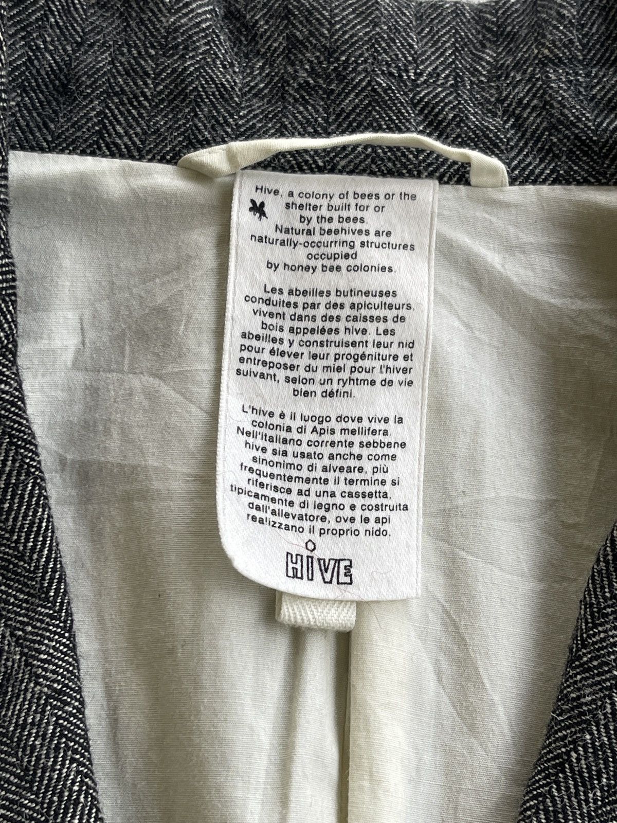 Japanese Brand Hive Undercover Herringbone Tweed Grey Coat Size US M / EU 48-50 / 2 - 7 Thumbnail
