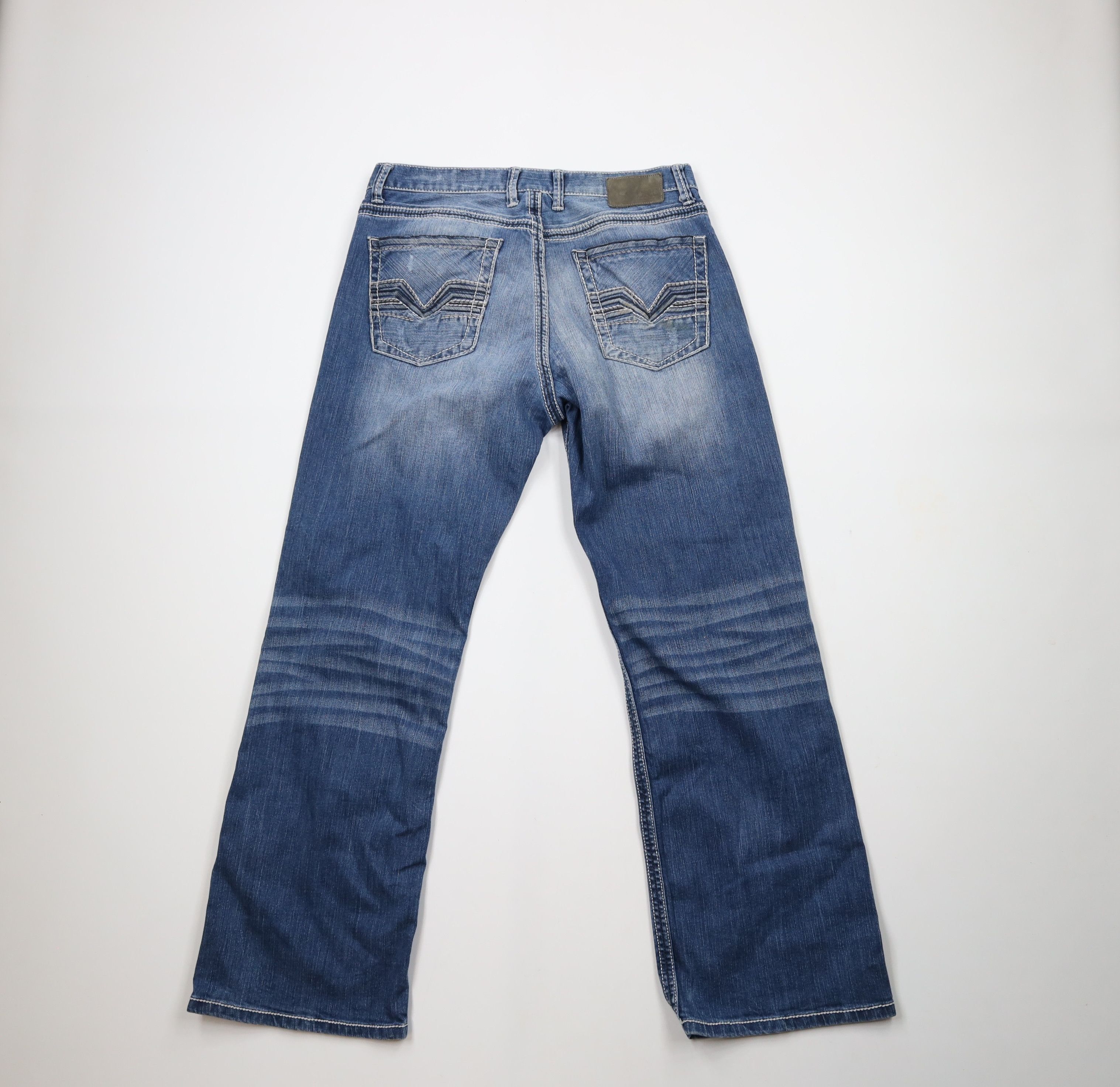 BKE × Vintage Buckle BKE Stitch Stretch Tyler Flared Boot Cut Denim Jeans Size US 34 / EU 50 - 9 Thumbnail
