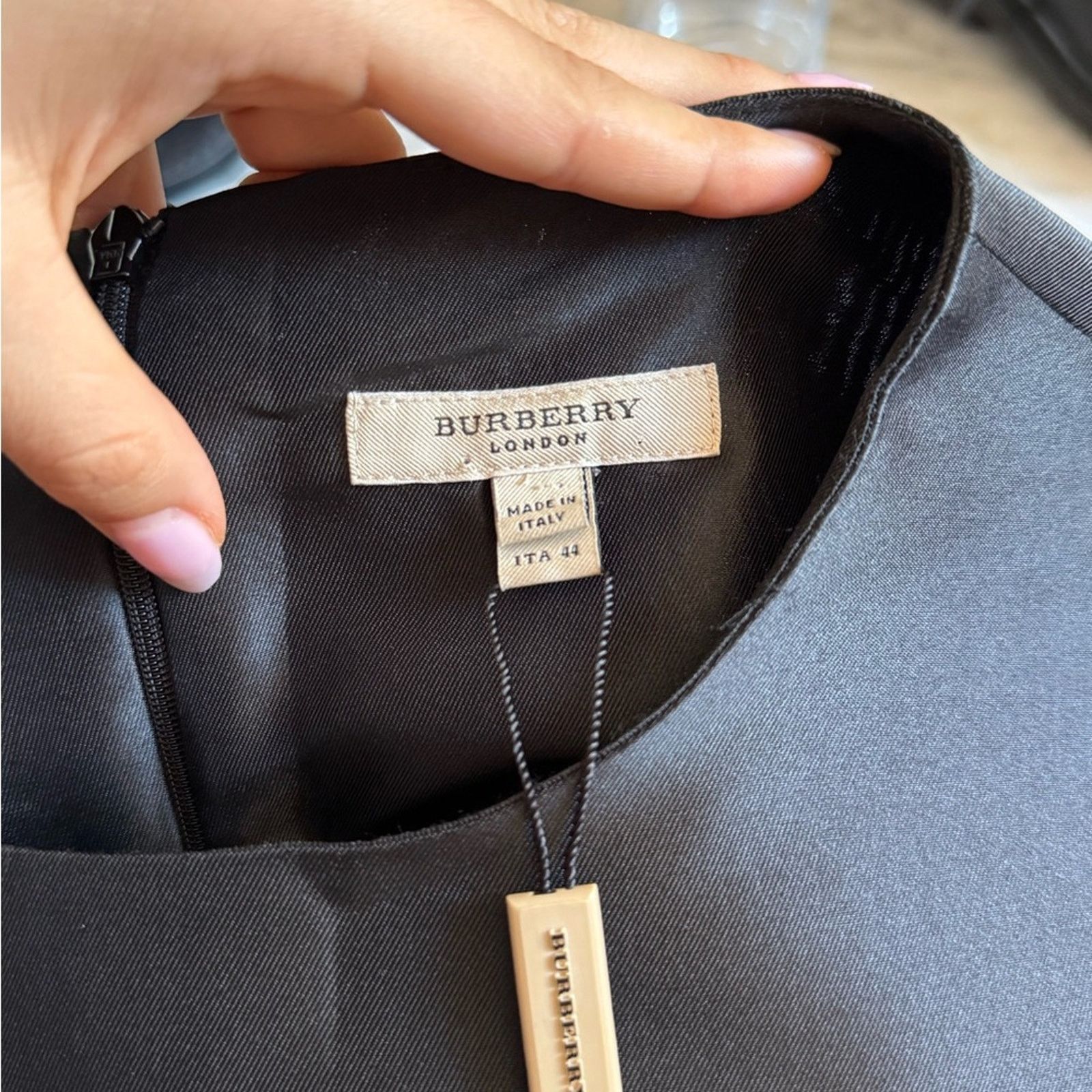 Burberry Burberry Black Dress with Embellished Trim NWT Size L / US 10 / IT 46 - 3 Thumbnail