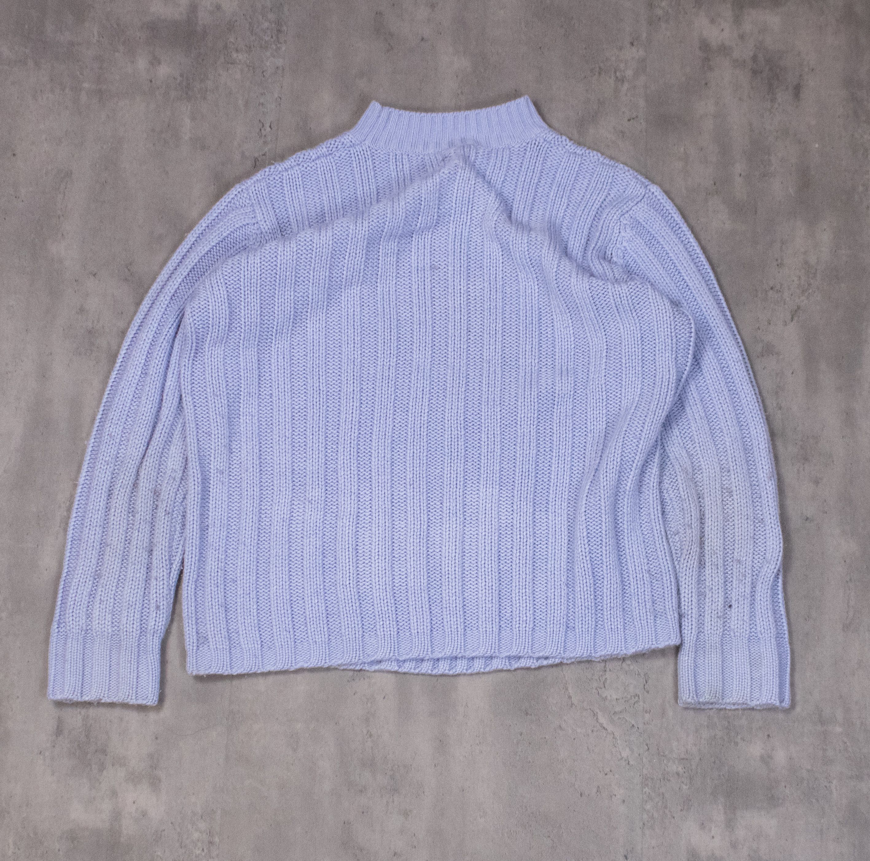 Vintage Vintage 1990's Cable Baby Blue Knitted Crew Neck Sweater Size US M / EU 48-50 / 2 - 8 Thumbnail