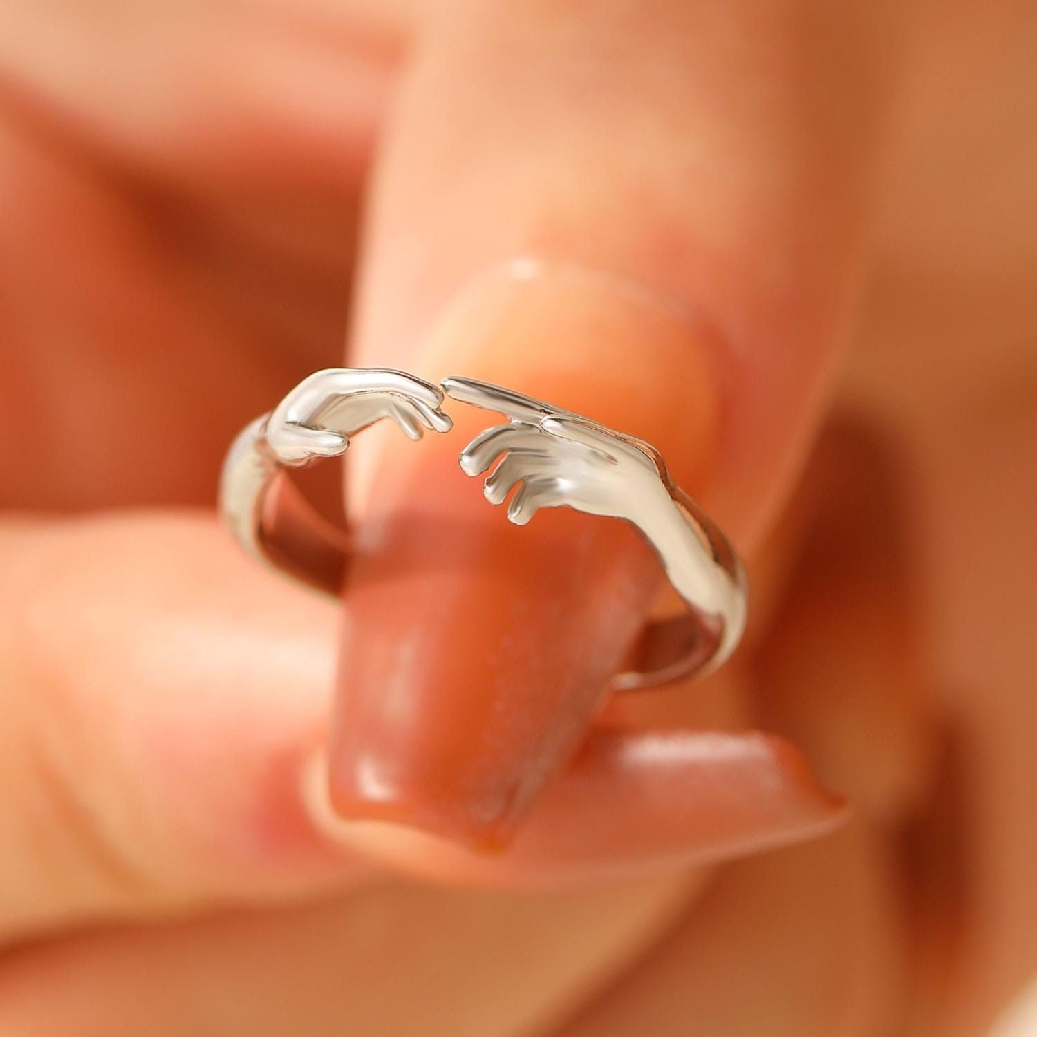 Other God's Hand Ring, Michelangelo's Adam ring, Hands of God Size ONE SIZE - 3 Thumbnail