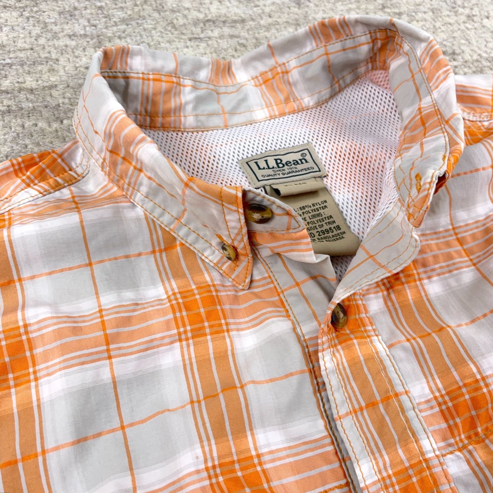 Vintage LL Bean Shirt Men XL Orange Plaid Button-Up Performance Vented Hiking Camp Shirt Size US XL / EU 56 / 4 - 6 Thumbnail
