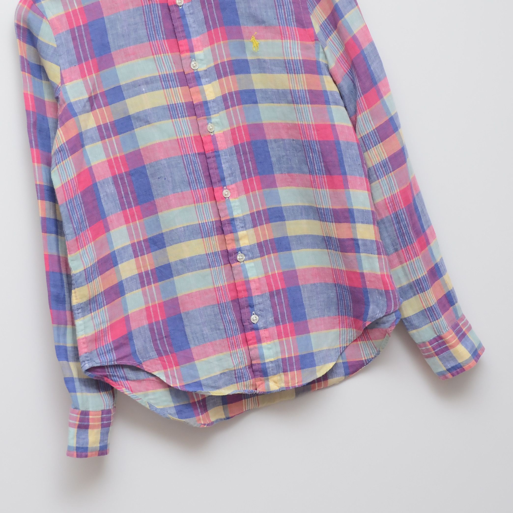 Ralph Lauren Ralph Lauren 100% Linen Checked Shirt Pink Multicolor Size S Size S / US 4 / IT 40 - 3 Thumbnail