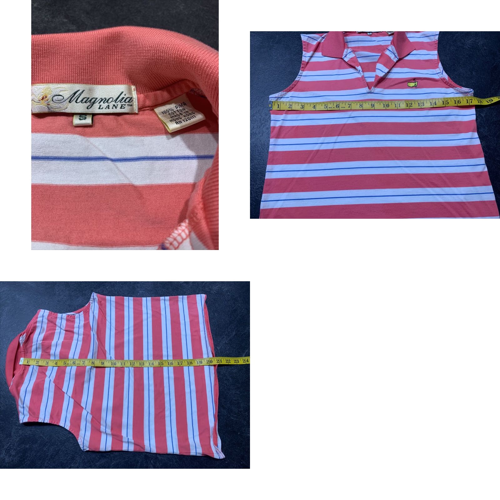 Vintage VINTAGE Magnolia Lane Masters Golf Polo Sleeveless Women's Small Pink Pima Cotton Augusta National Embroidered Size S / US 4 / IT 40 - 4 Thumbnail