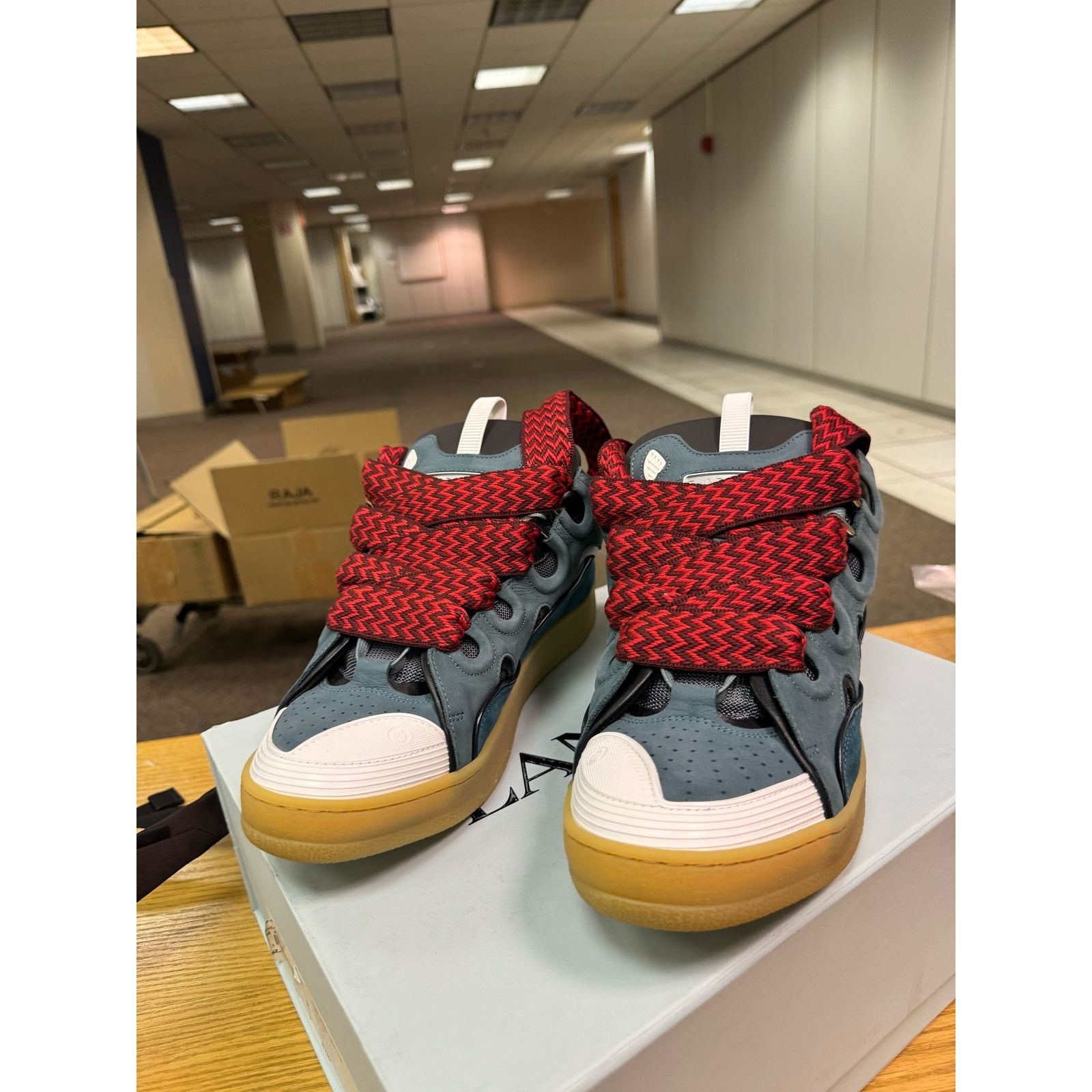 Lanvin o1rshd1 Q:4 / Curb Sneakers in Anthracite Size US 12 / EU 45 - 5 Thumbnail