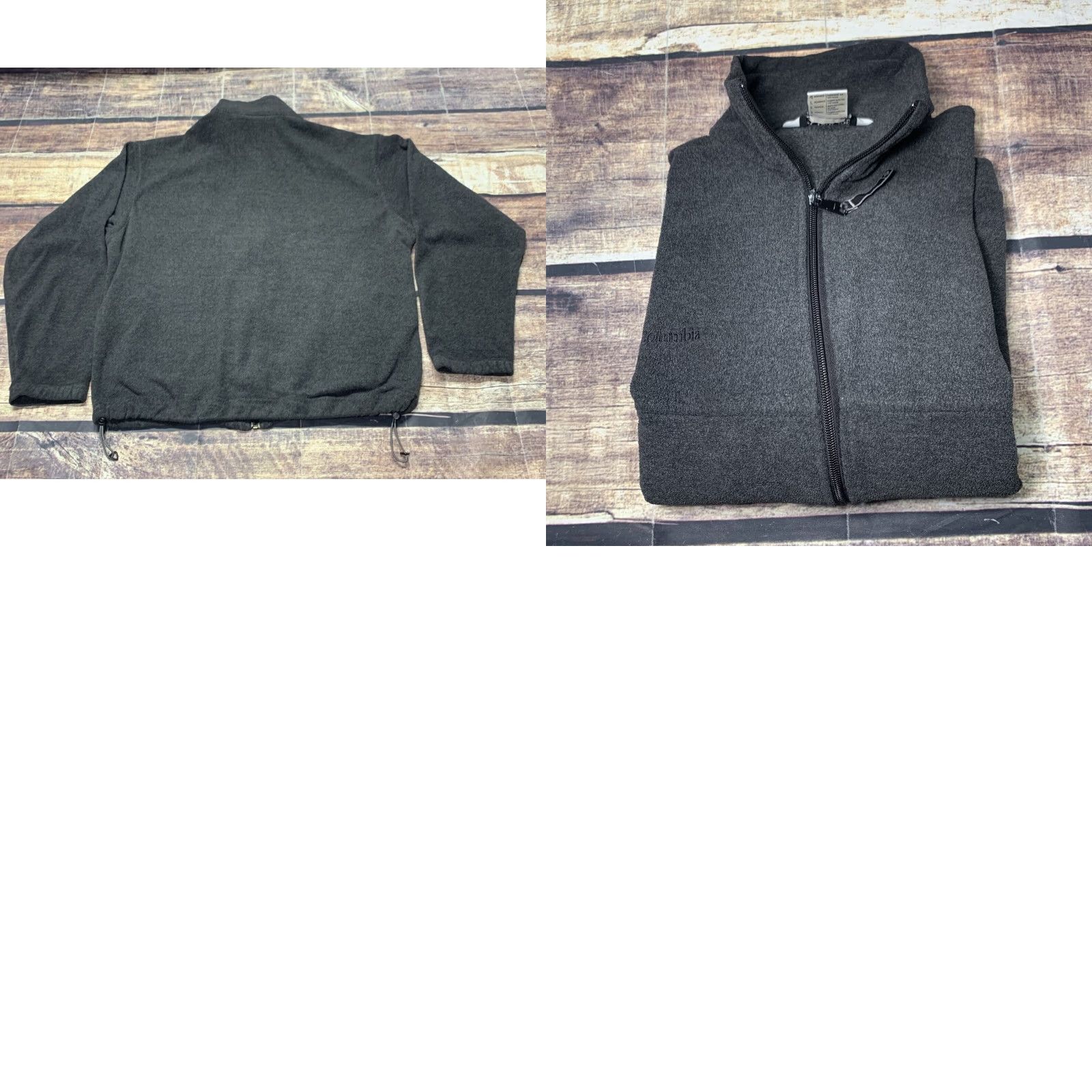 Vintage Columbia Fleece Mens Jacket Gray Large Zip Up Long Sleeve Athletic Drawstring Mens Jacket Size US L / EU 52-54 / 3 - 8 Thumbnail