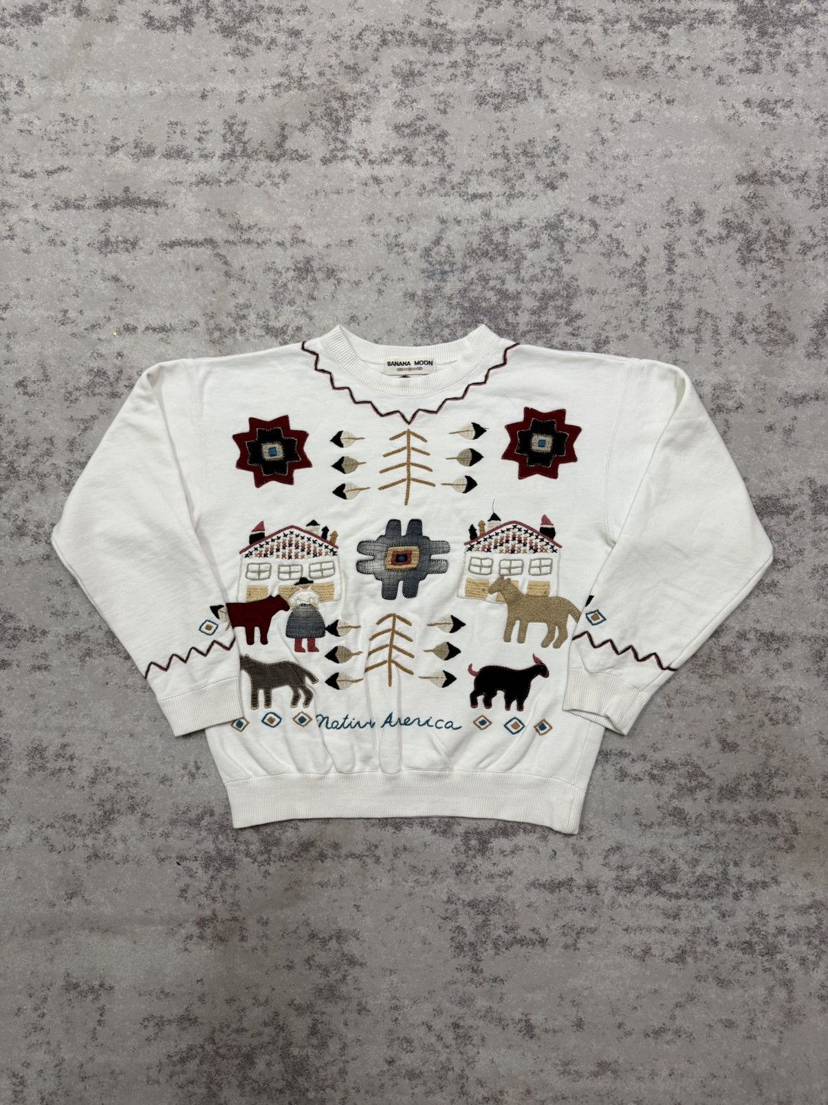 Native Vintage Banana Moon Native American Cropped Sweatshirt Size M / US 6-8 / IT 42-44 - 3 Thumbnail