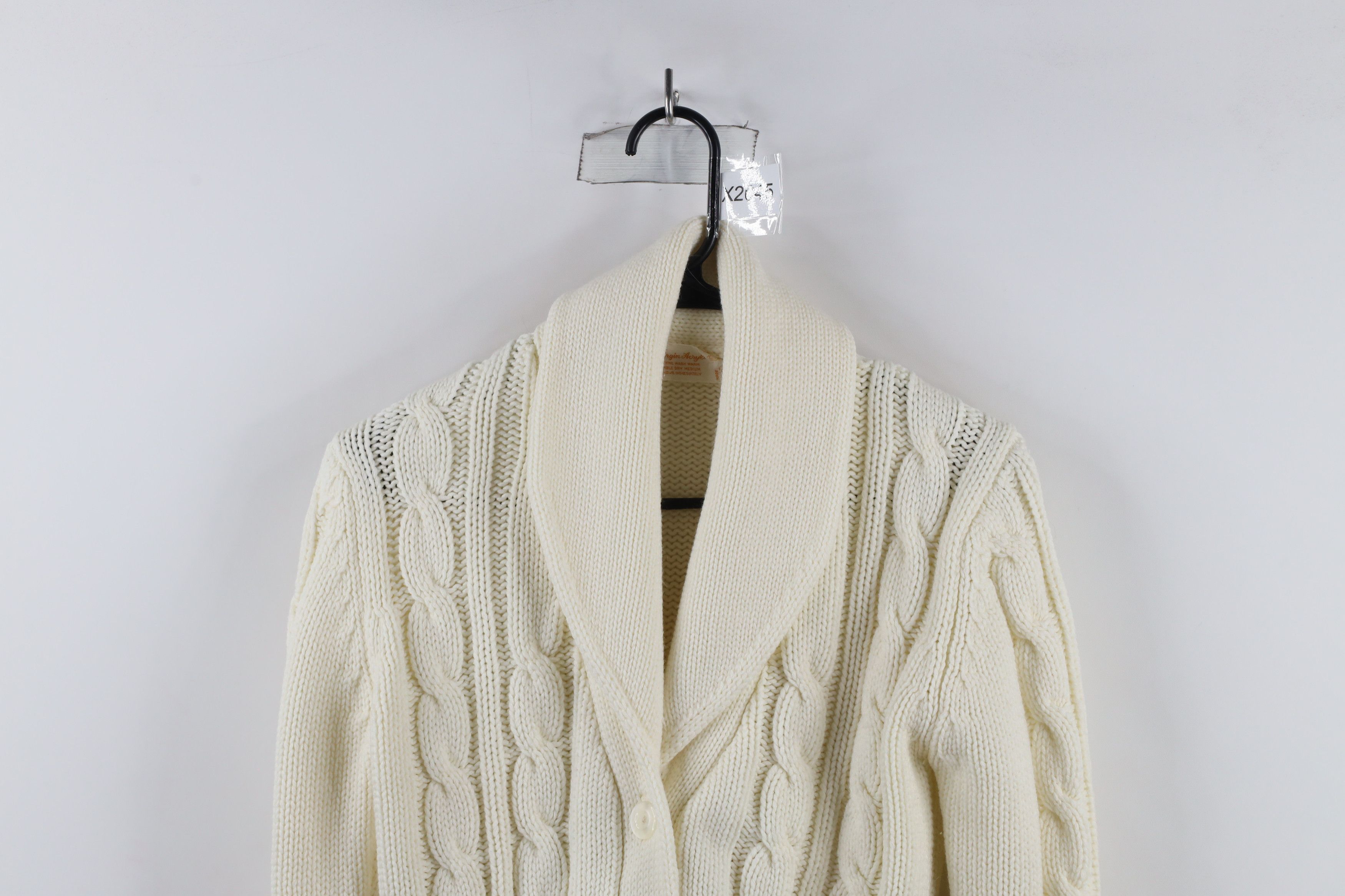 Vintage Vintage 70s Streetwear Cable Knit Fisherman Cardigan Sweater Size S / US 4 / IT 40 - 2 Thumbnail