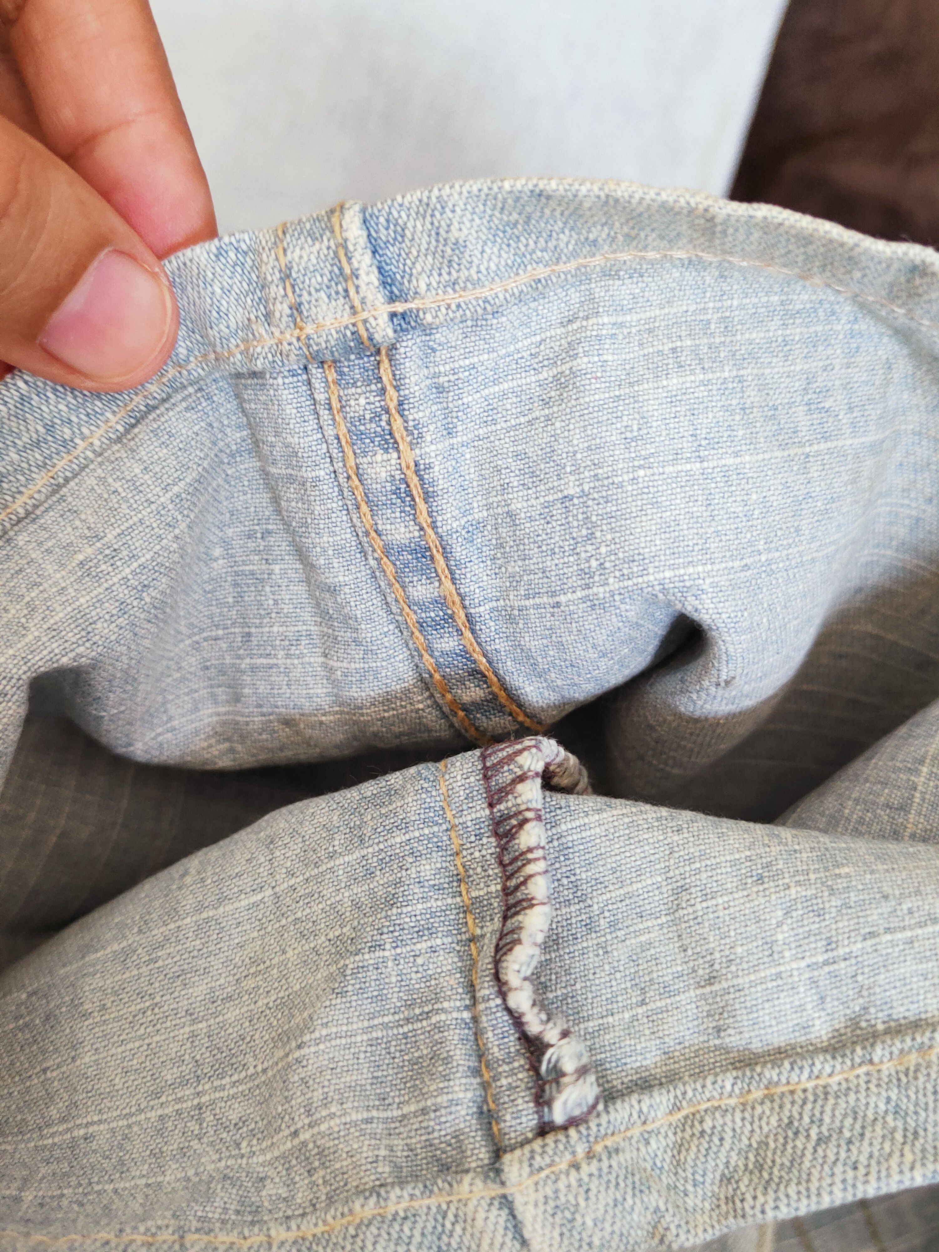 Japanese Brand Nylaus Blue Distressed Ripped Jeans #W631 Size US 33 - 12 Thumbnail