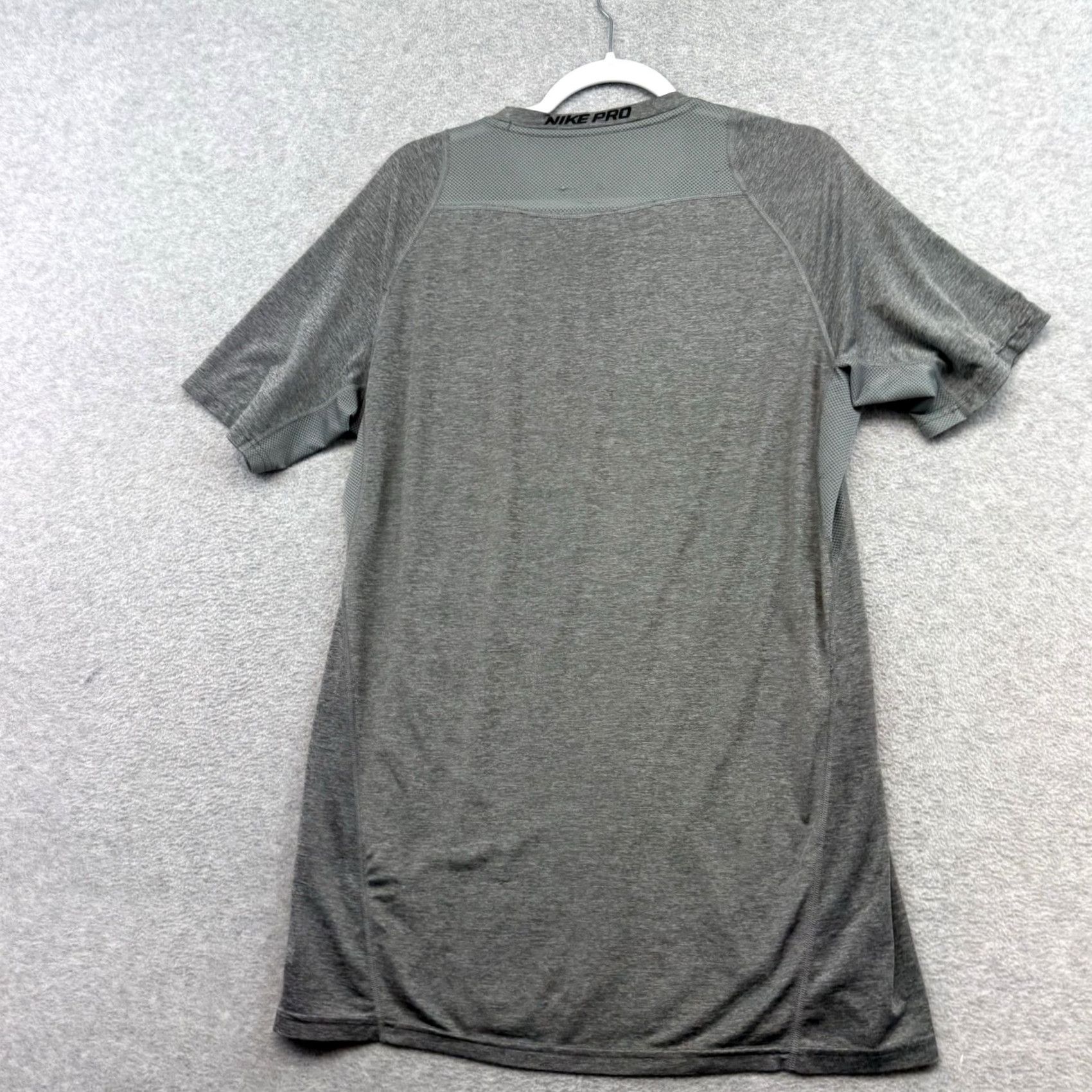 Nike Nike Pro Shirt Medium Gray Dri-Fit Mens Crew Neck Short Sleeve Nike Pro Combat Polyester Spandex Logo Size US M / EU 48-50 / 2 - 7 Thumbnail