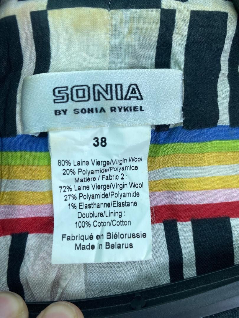 Sonia Rykiel Vtg 90s Sonia Rykiel plaid wool pea coat jacket Size S / US 4 / IT 40 - 5 Thumbnail