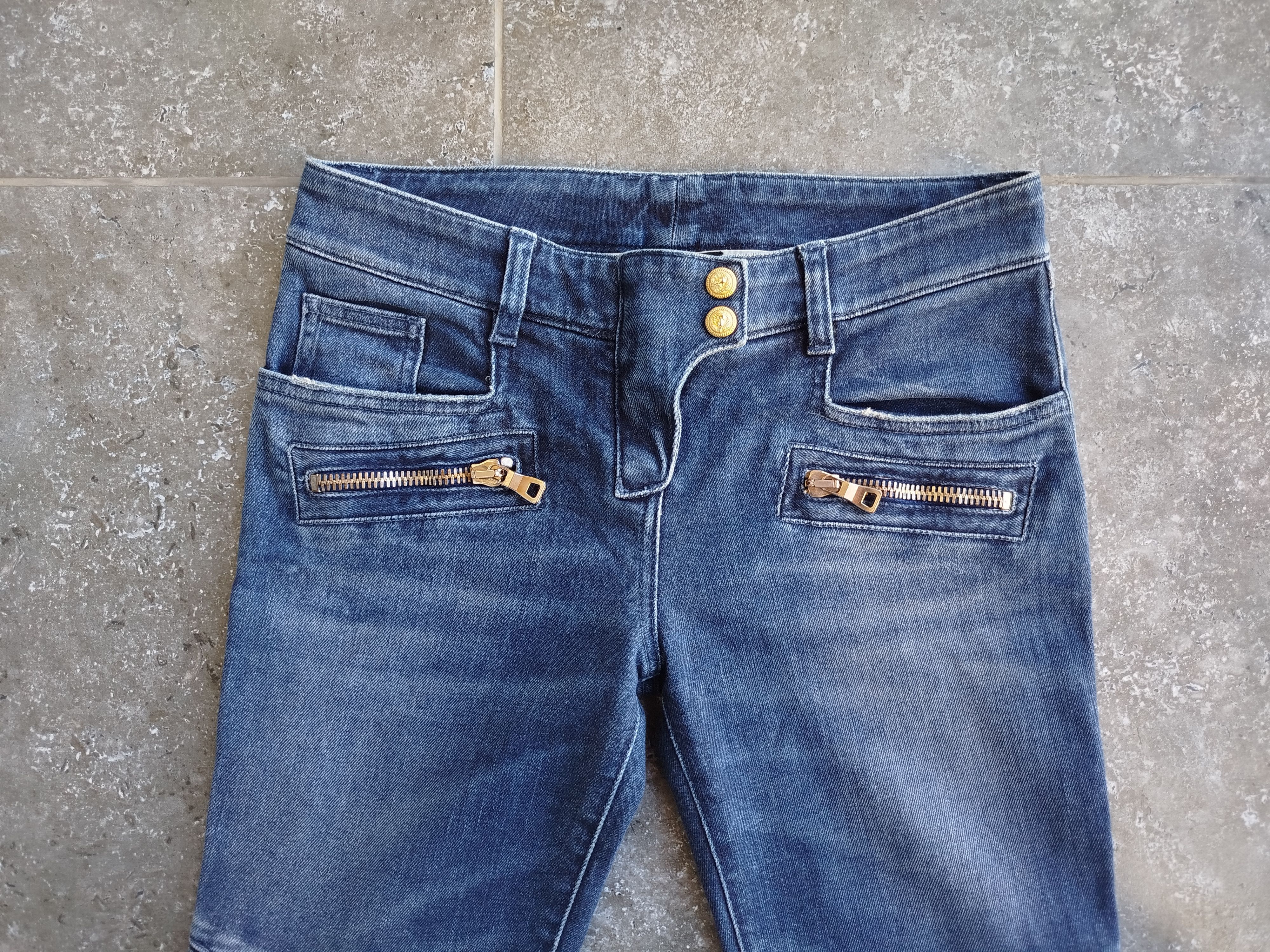 Balmain Balmain Jeans Distressed Biker Skinny Size 38 Size 27" / US 4 / IT 40 - 3 Thumbnail