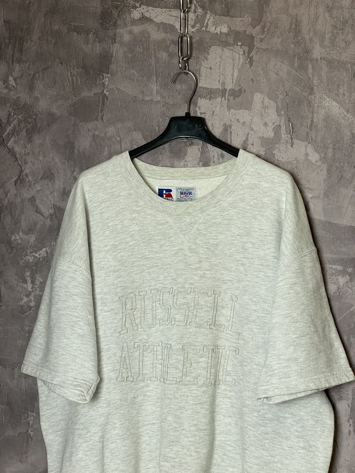 Russell Athletic × Vintage Faded Distressed Vintage Russell Athletic Grey T-Shirt sweat Size US L / EU 52-54 / 3 - 2 Thumbnail