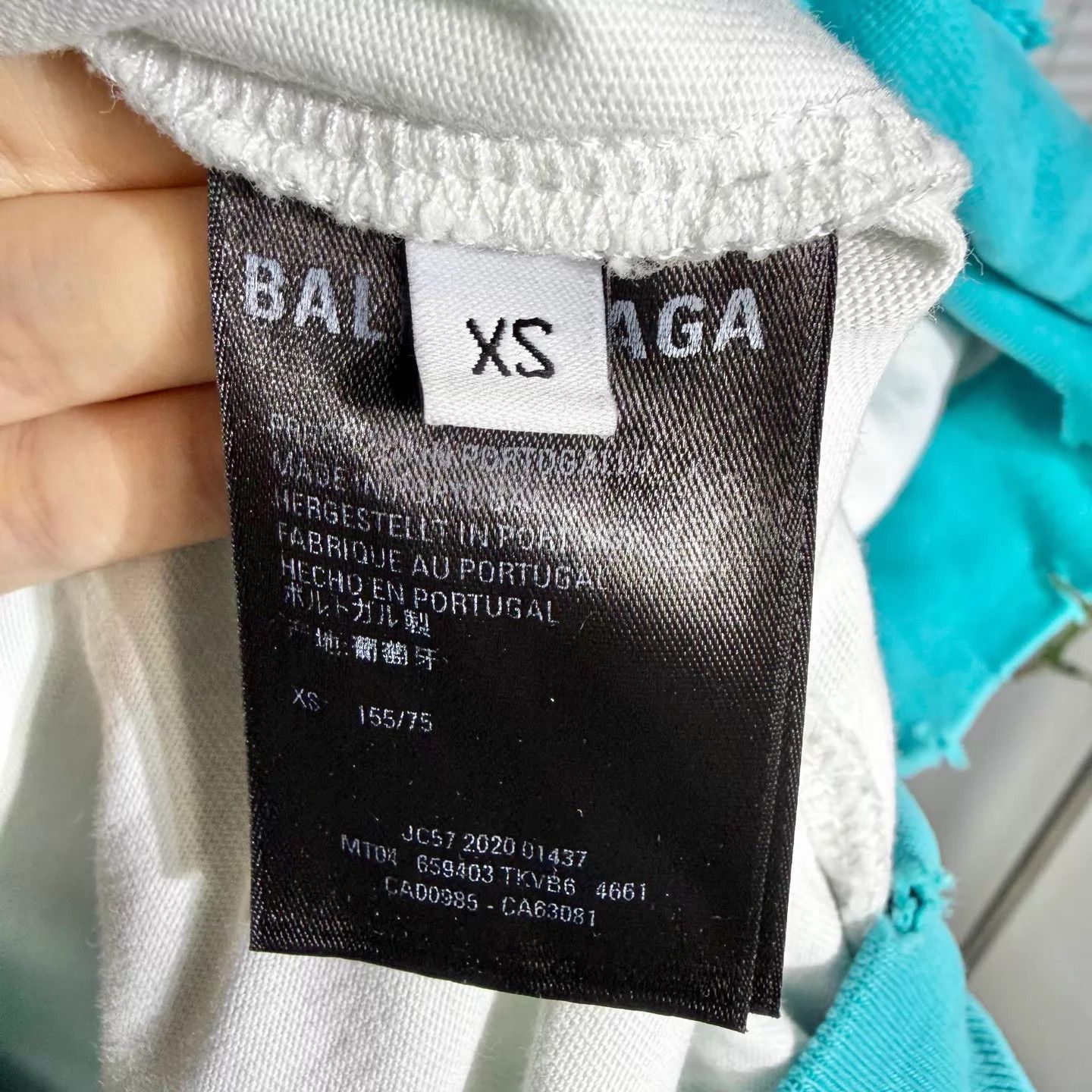 Balenciaga Balenciaga Hoodie Lake Blue XS Distressed Double Layer Logo Size US XS / EU 42 / 0 - 4 Thumbnail