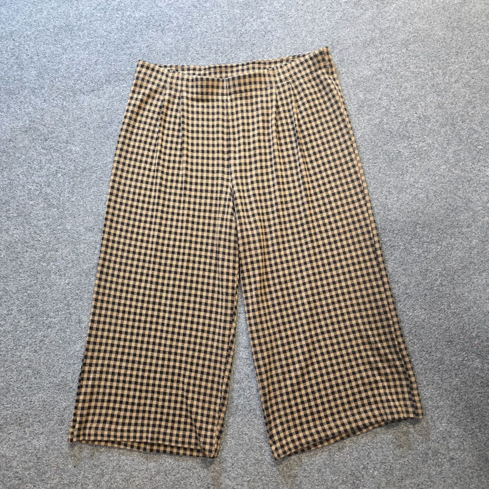 J. Jill J. Jill Pants Womens XL Petite Beige Plaid Capri Wide-Leg Stretch Casual Elastic Waist Knit Size 24" / US 00 / IT 34 - 2 Thumbnail