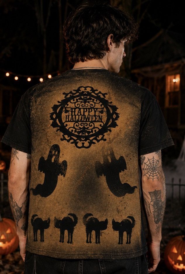 Other Halloween Bleach Wash T-Shirt Black Medium Haunted House Size US M / EU 48-50 / 2 - 2 Thumbnail