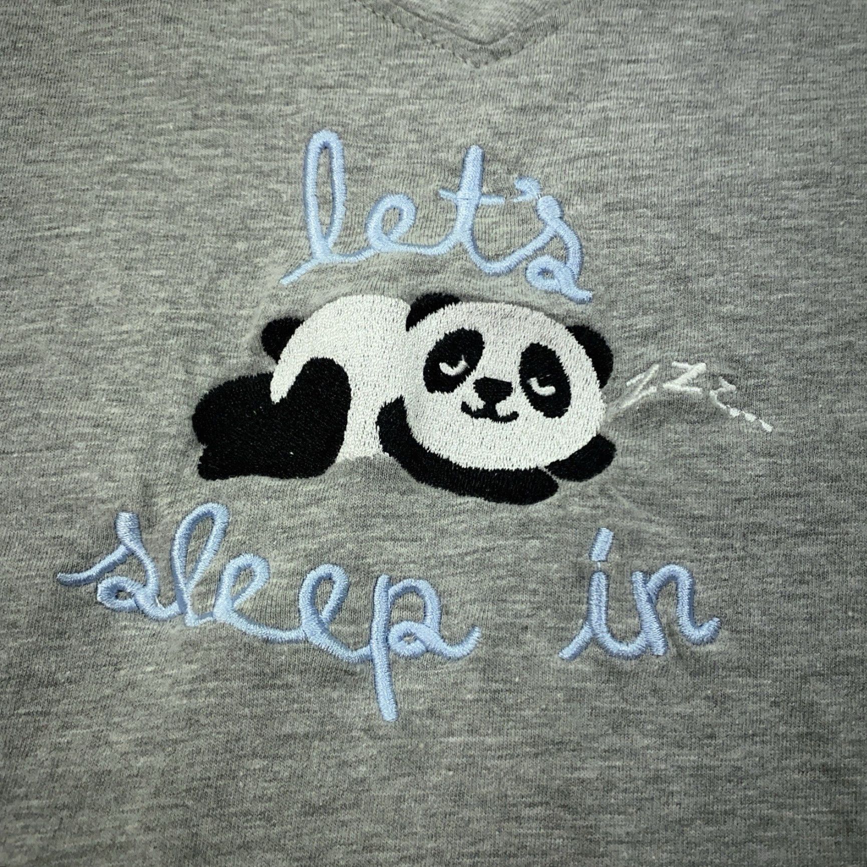 Vintage Rene Rofe Pajama Top Womens Small Gray Panda Embroidered Shirt? Size L / US 10 / IT 46 - 3 Thumbnail